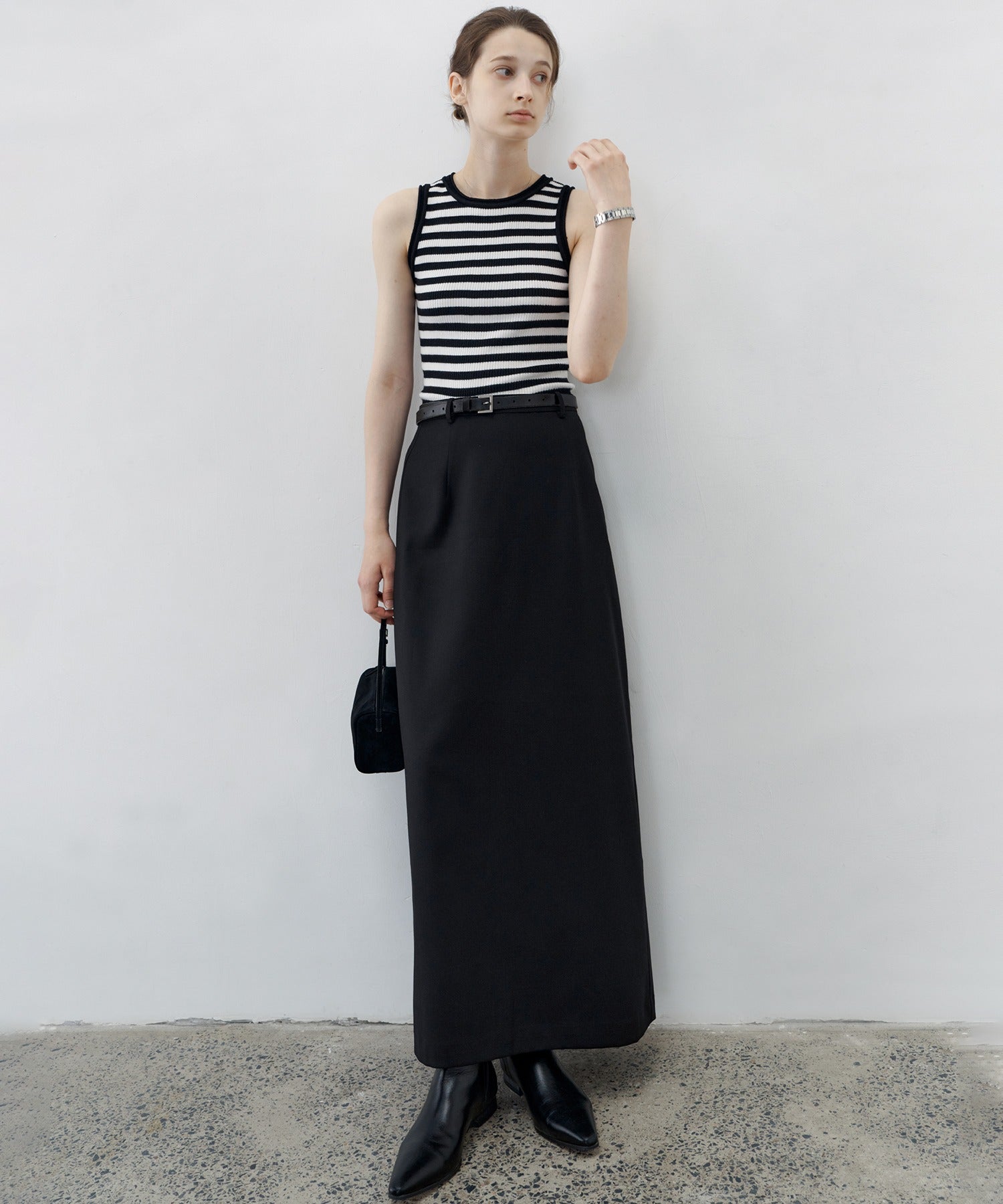 Back-Slit Maxi Pencil Skirt