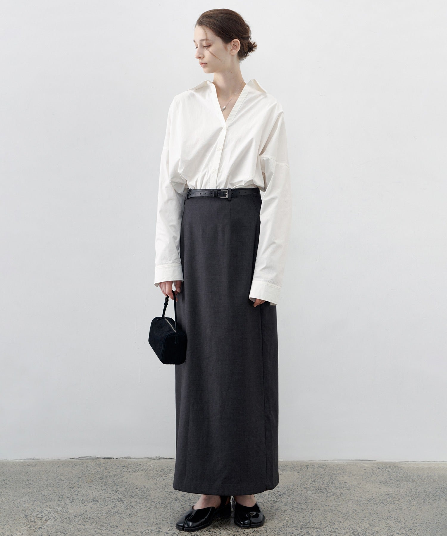 Back-Slit Maxi Pencil Skirt