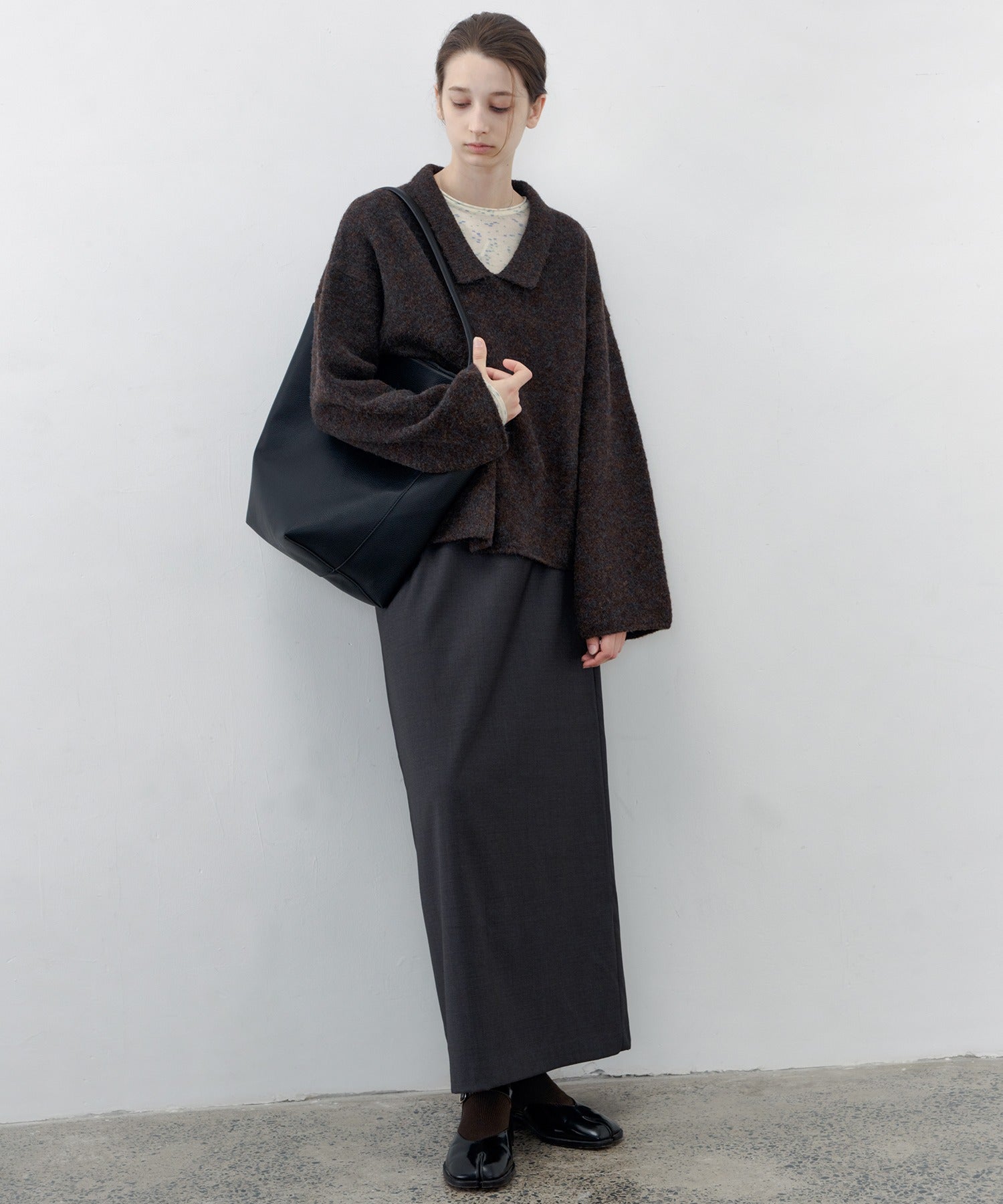 Back-Slit Maxi Pencil Skirt