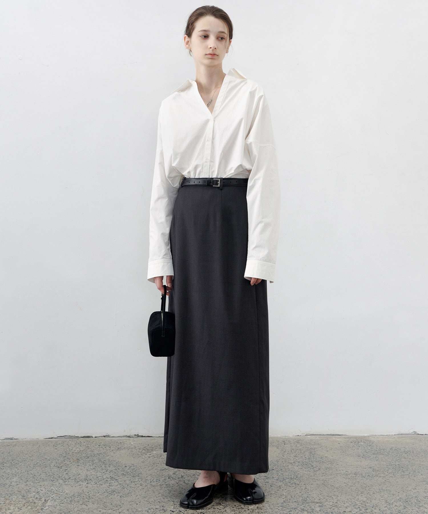 Back-Slit Maxi Pencil Skirt