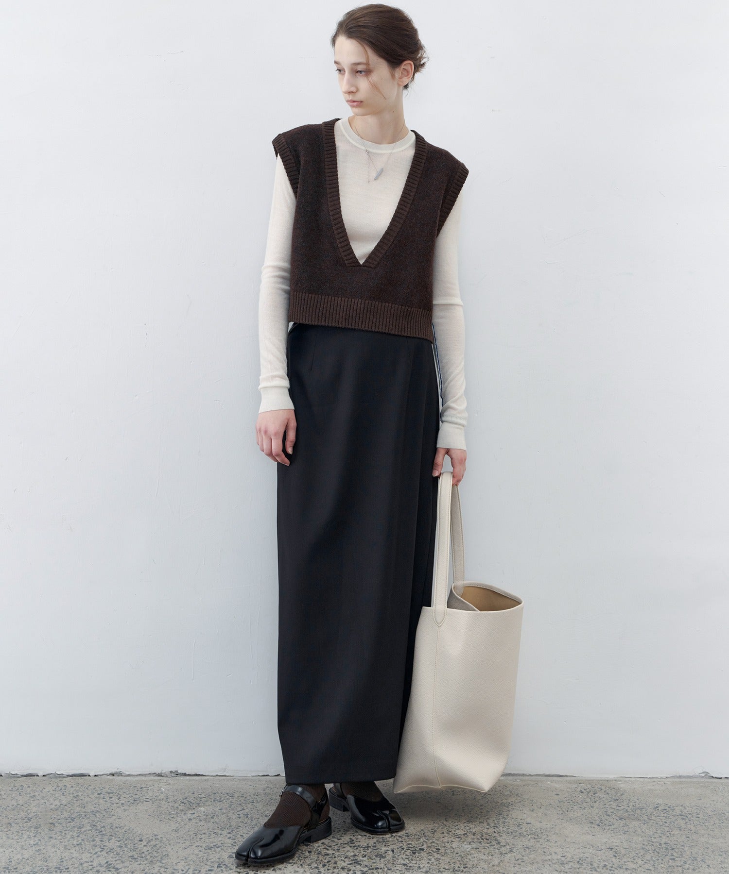 Back-Slit Maxi Pencil Skirt