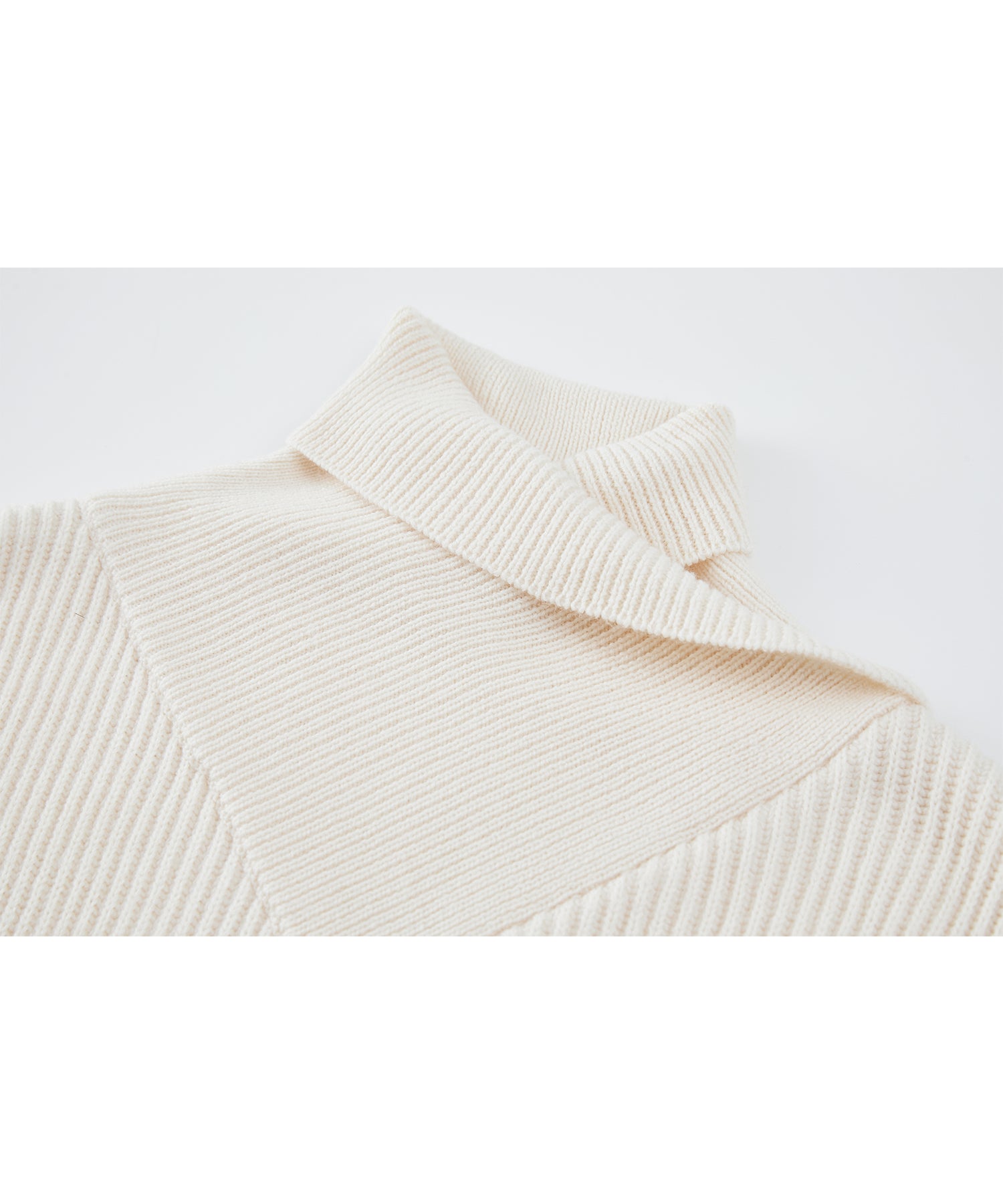 Relaxed Fit Wool-Blend Sweater with Crossed High Neck