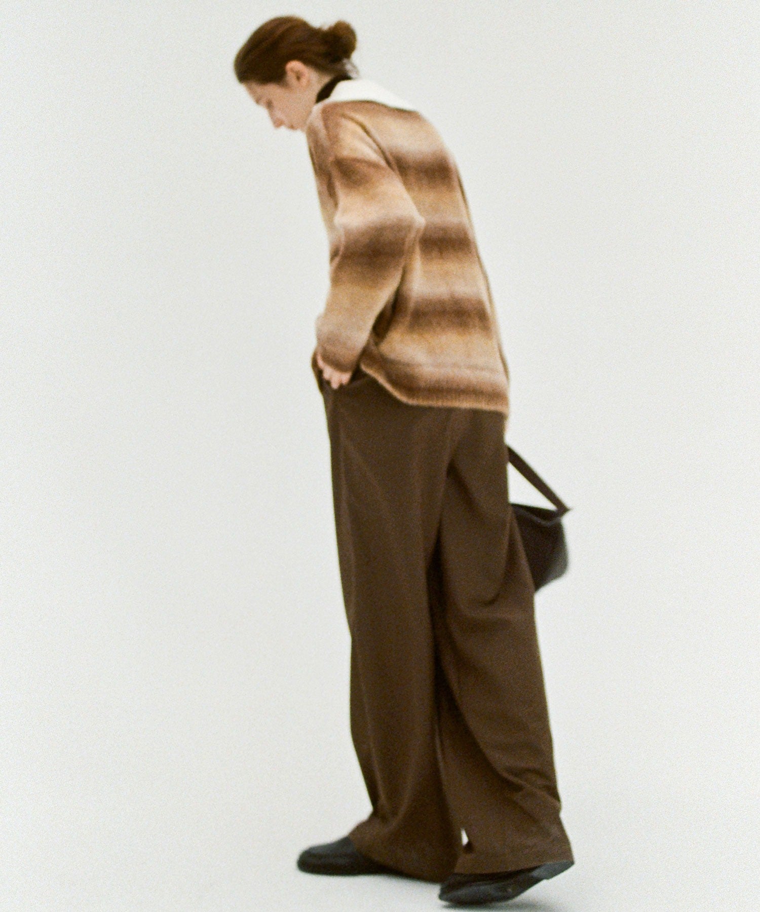 Gradient Stripe Polo Knit Top