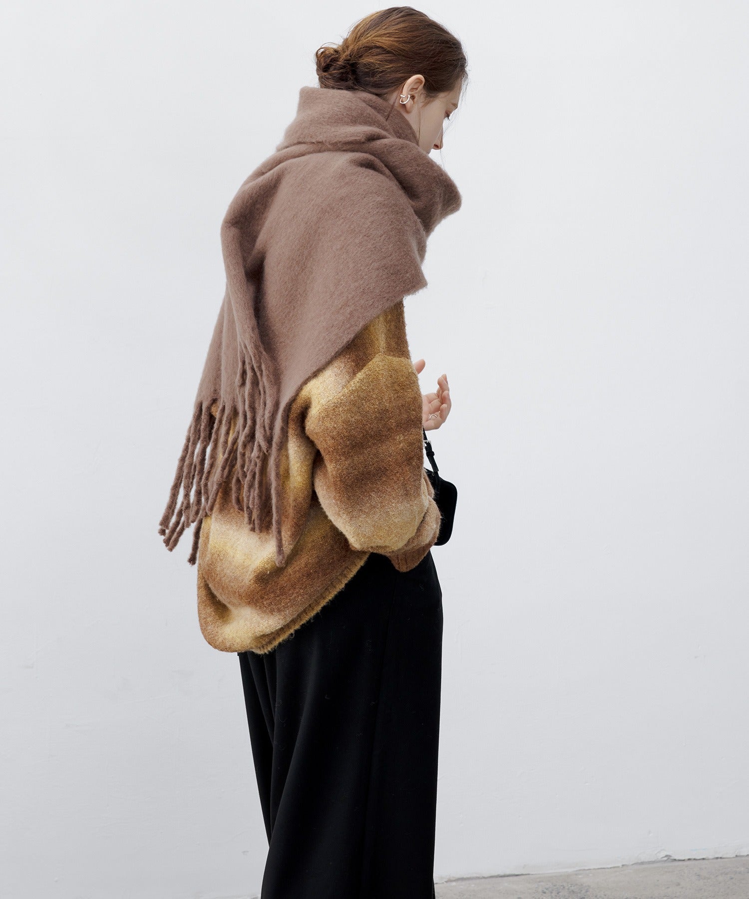 Gradient Stripe Polo Knit Top