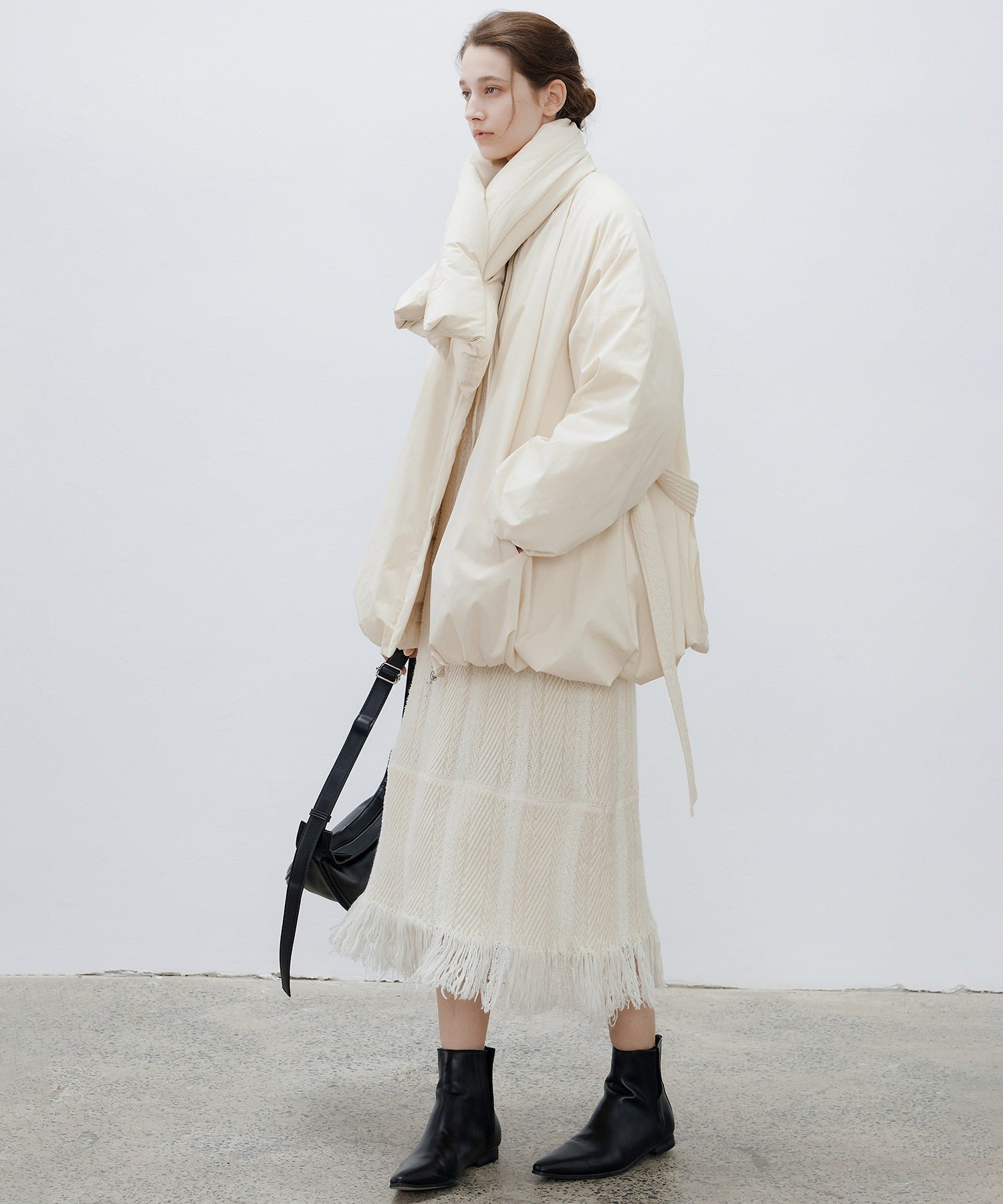 Hooded Fringe Knit Dress