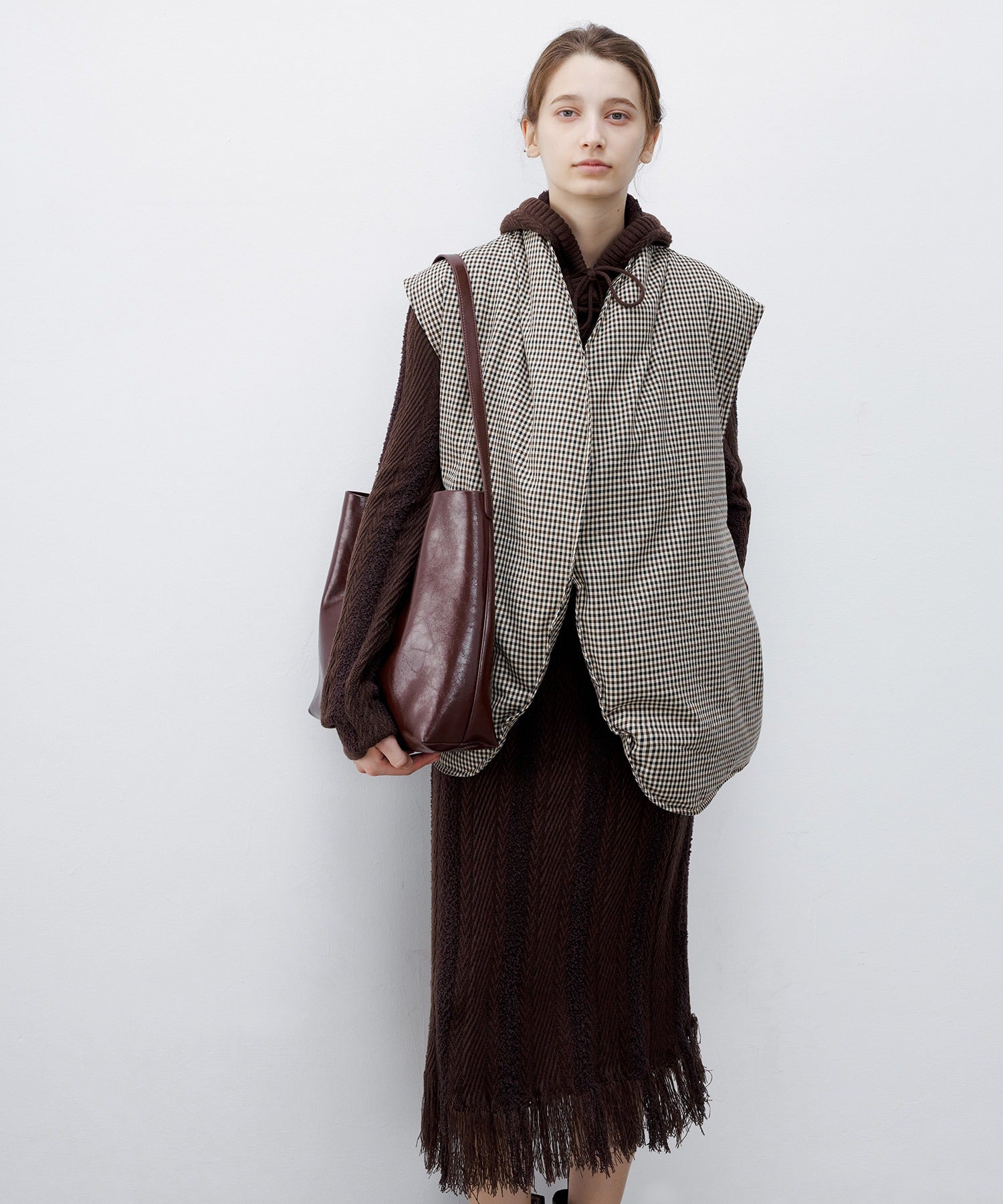 Hooded Fringe Knit Dress