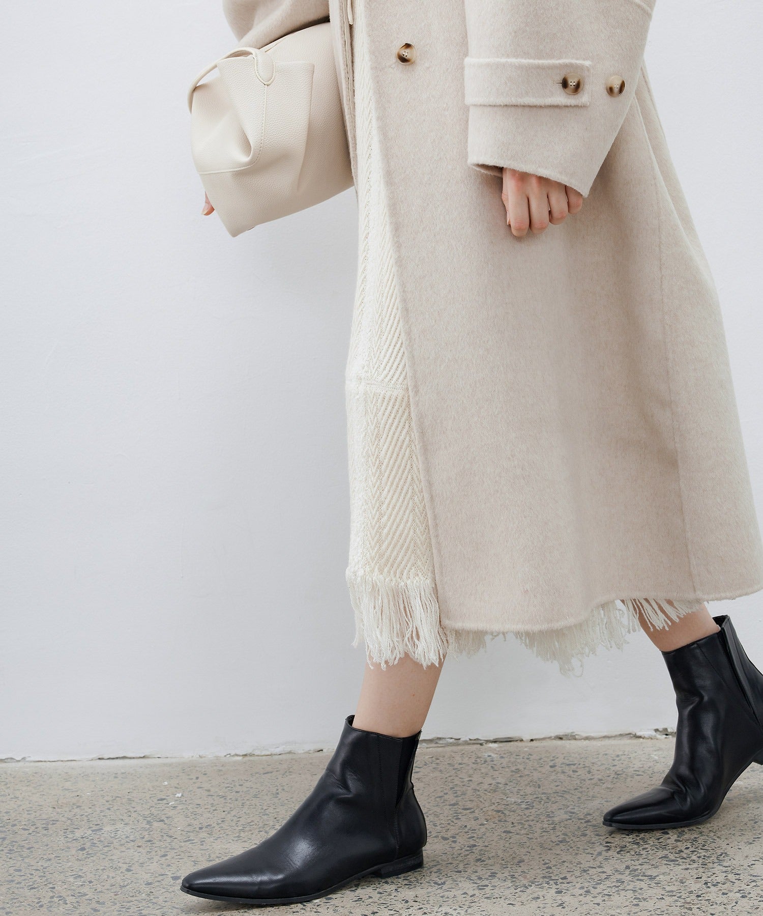 Hooded Fringe Knit Dress