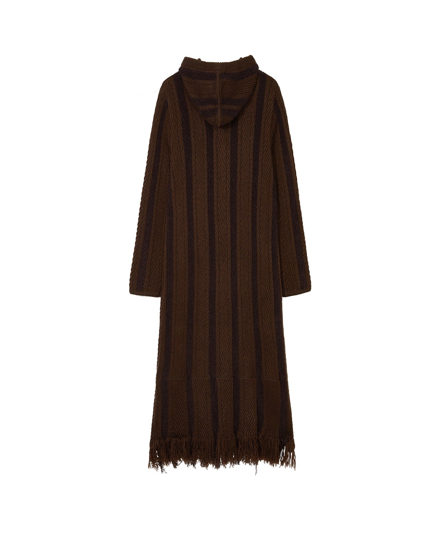 Hooded Fringe Knit Dress
