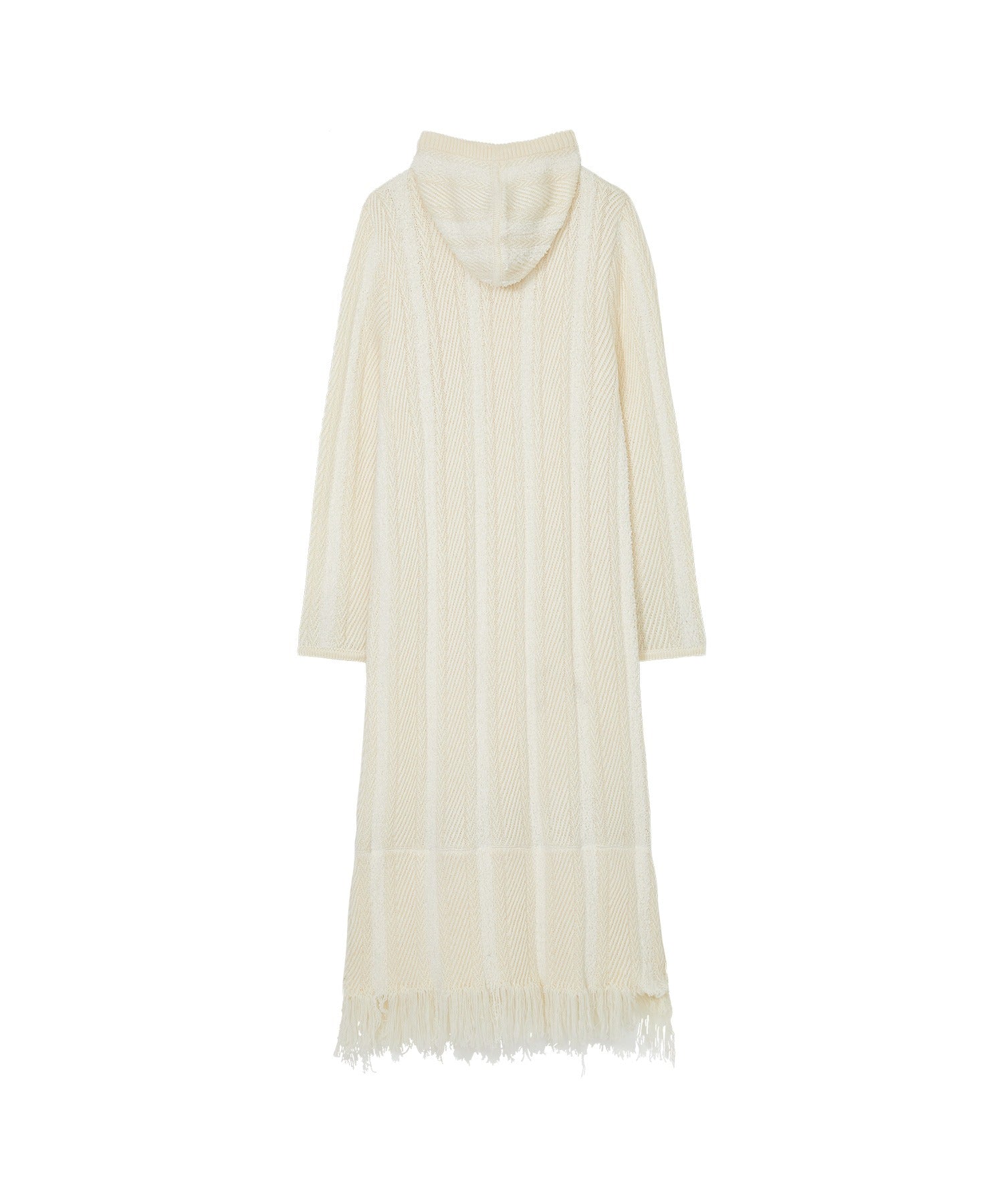 Hooded Fringe Knit Dress