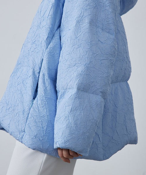 Puffy Jacquard Hooded Down Jacket