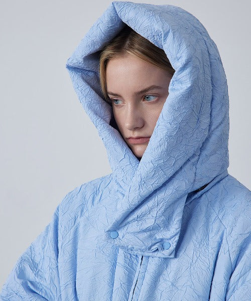 Puffy Jacquard Hooded Down Jacket