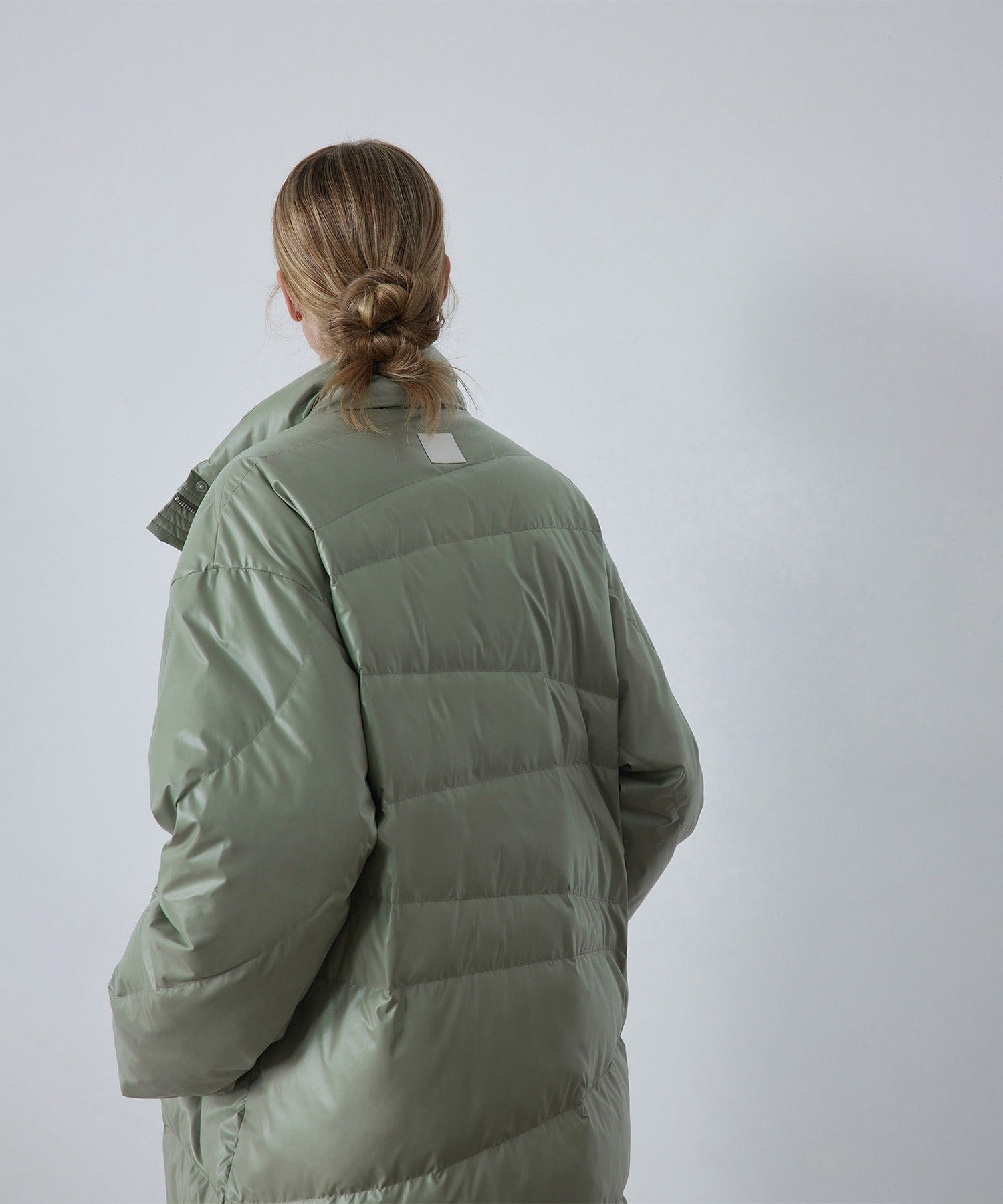 Random-Stitch Long Down Coat