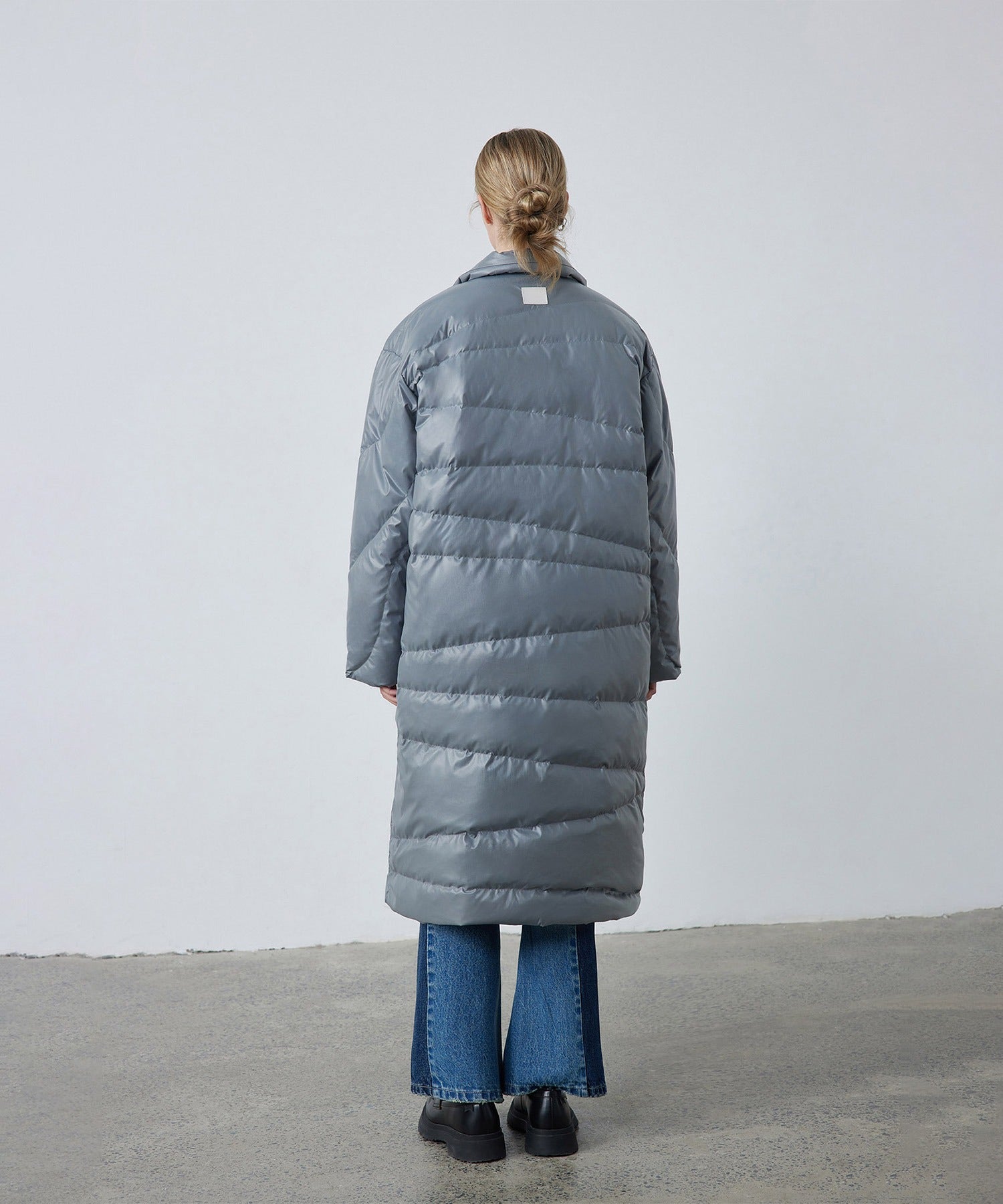 Random-Stitch Long Down Coat