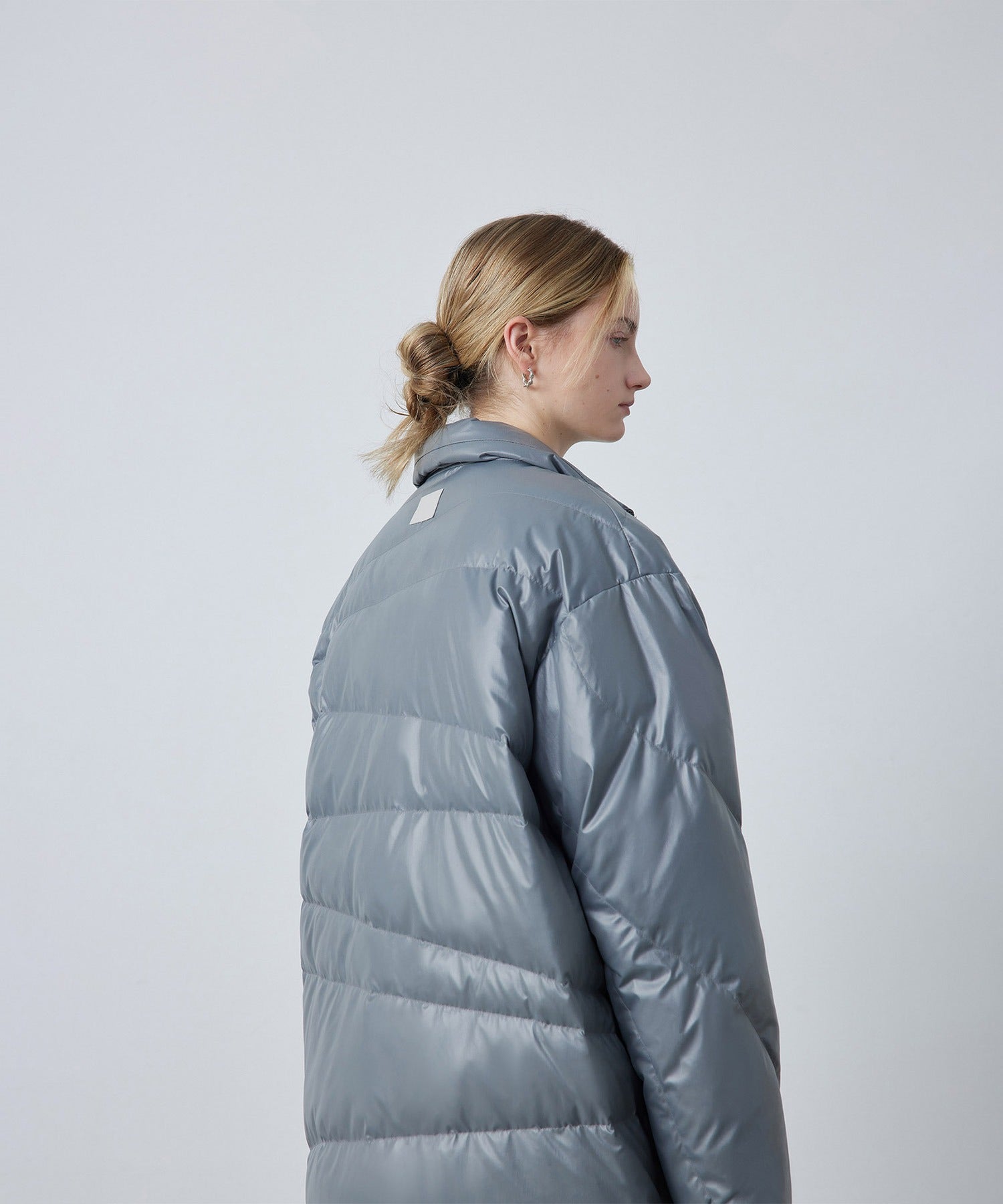 Random-Stitch Long Down Coat