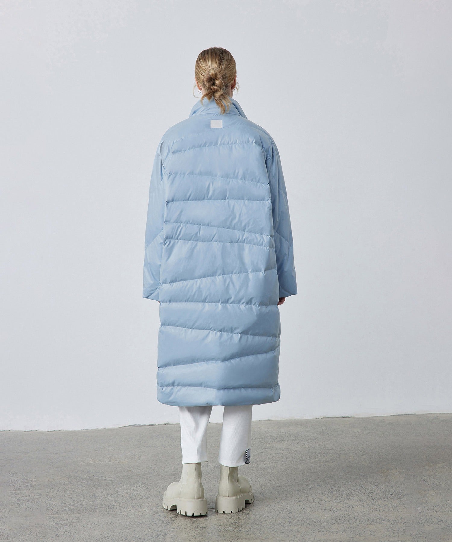 Random-Stitch Long Down Coat