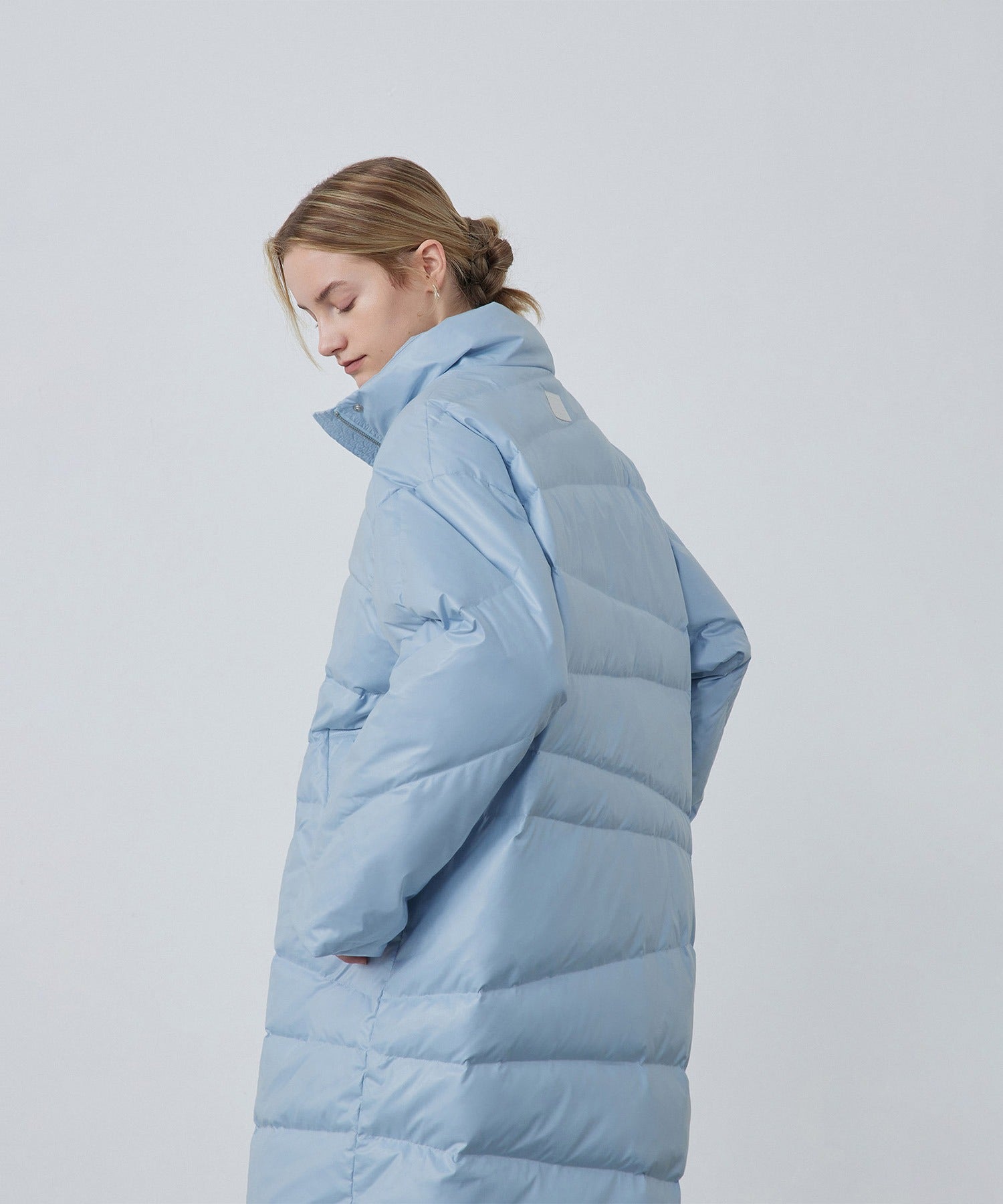 Random-Stitch Long Down Coat