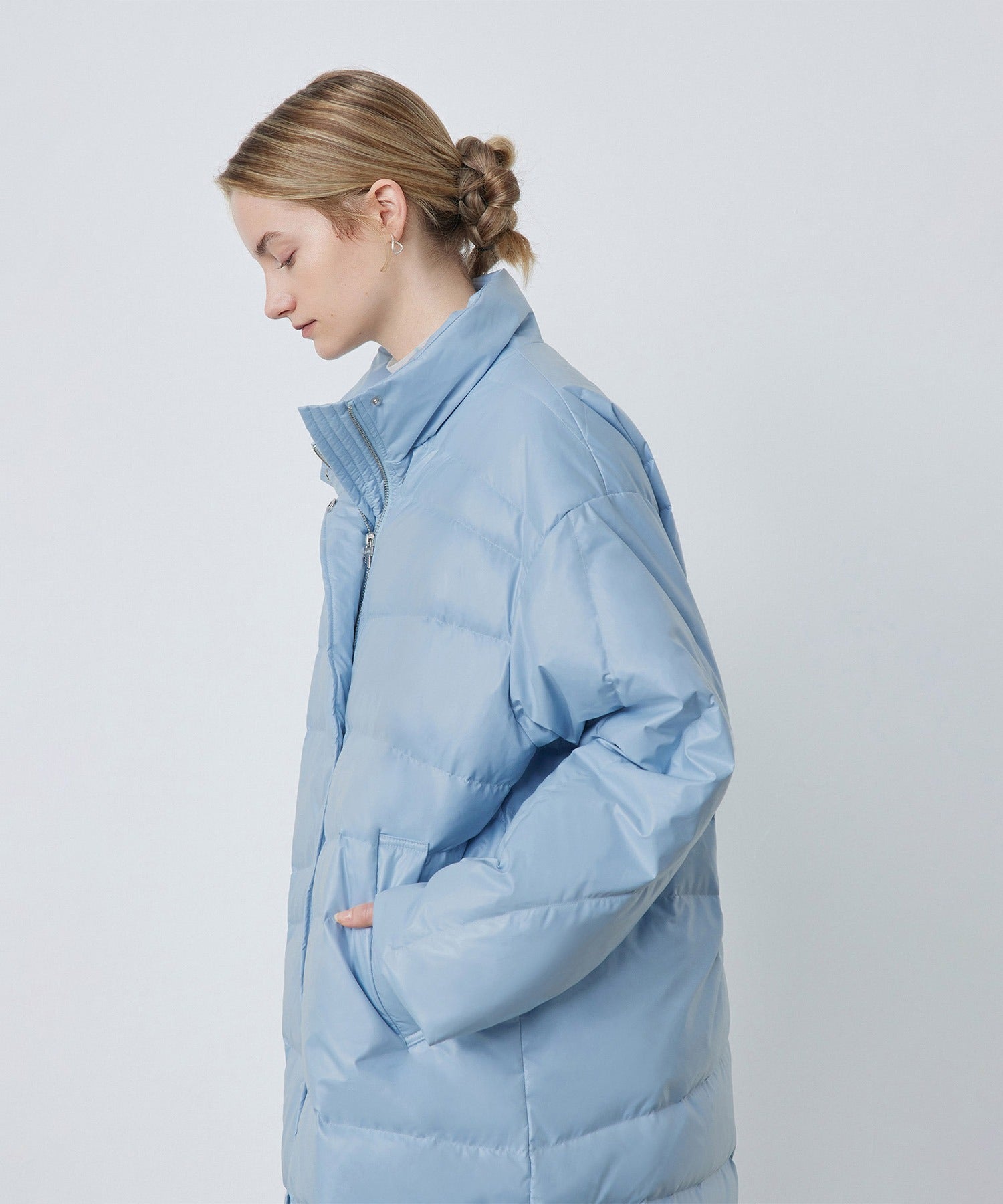 Random-Stitch Long Down Coat
