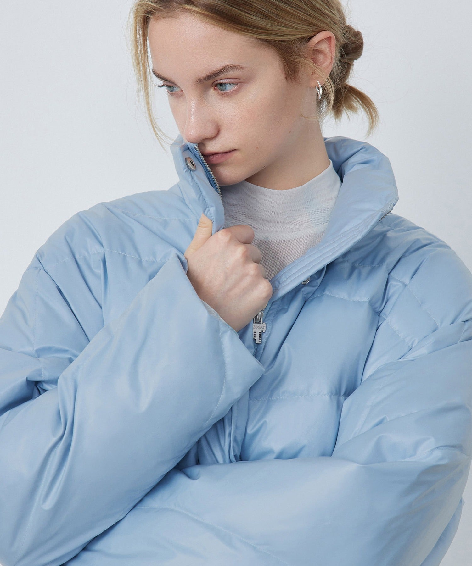 Random-Stitch Long Down Coat
