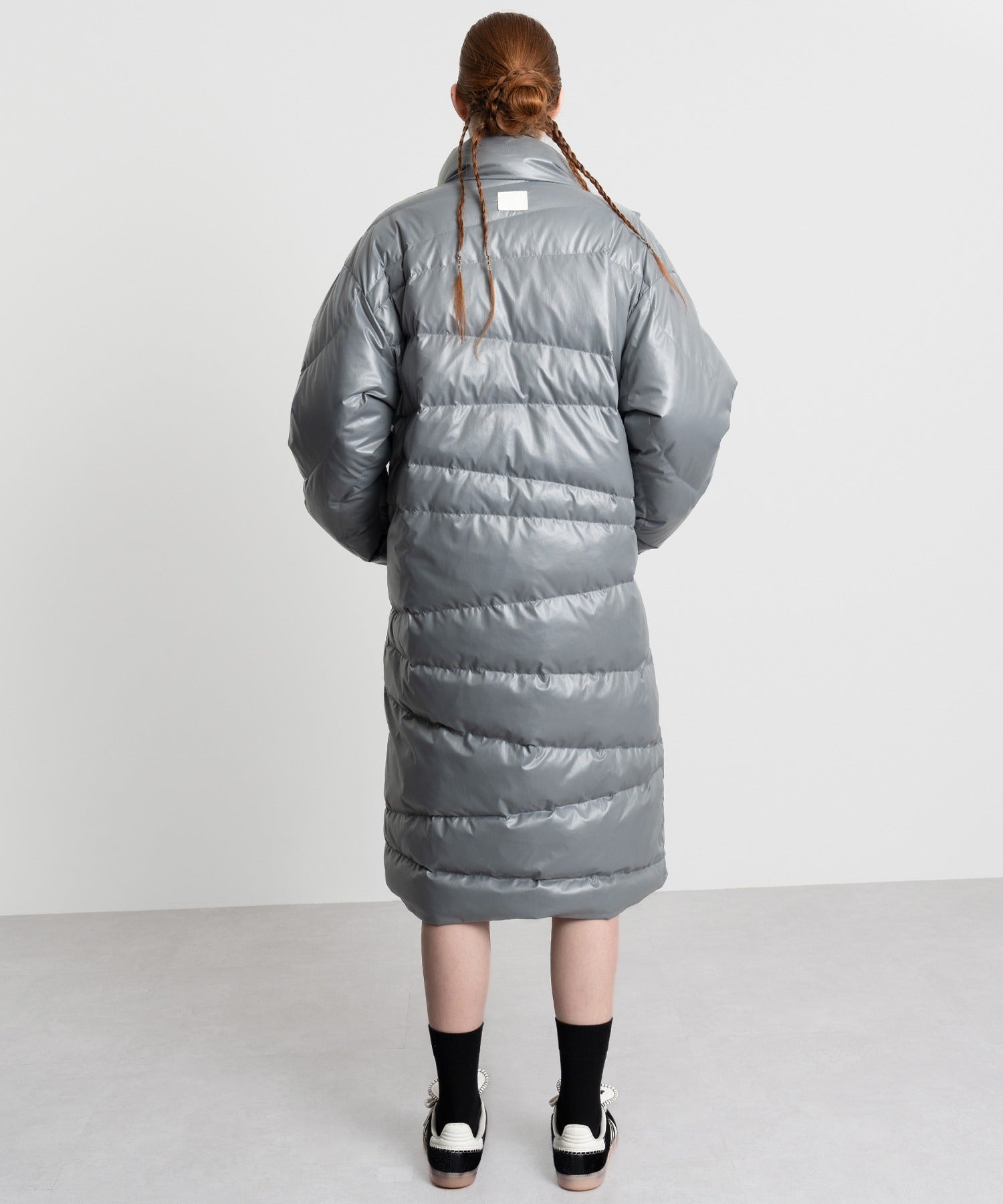 Random-Stitch Long Down Coat
