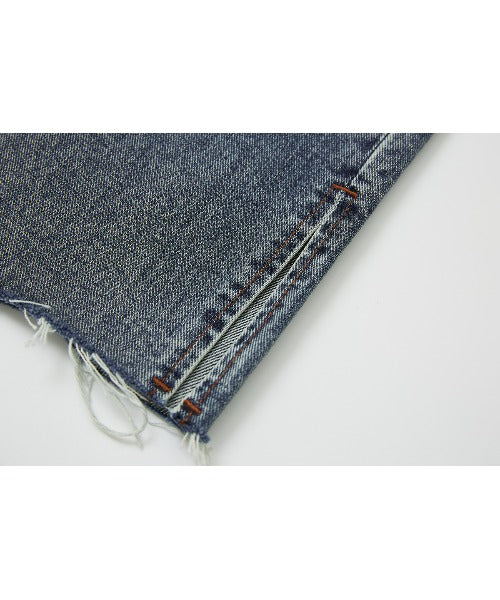 Semi High-Waist Cut-Off Wide Denim