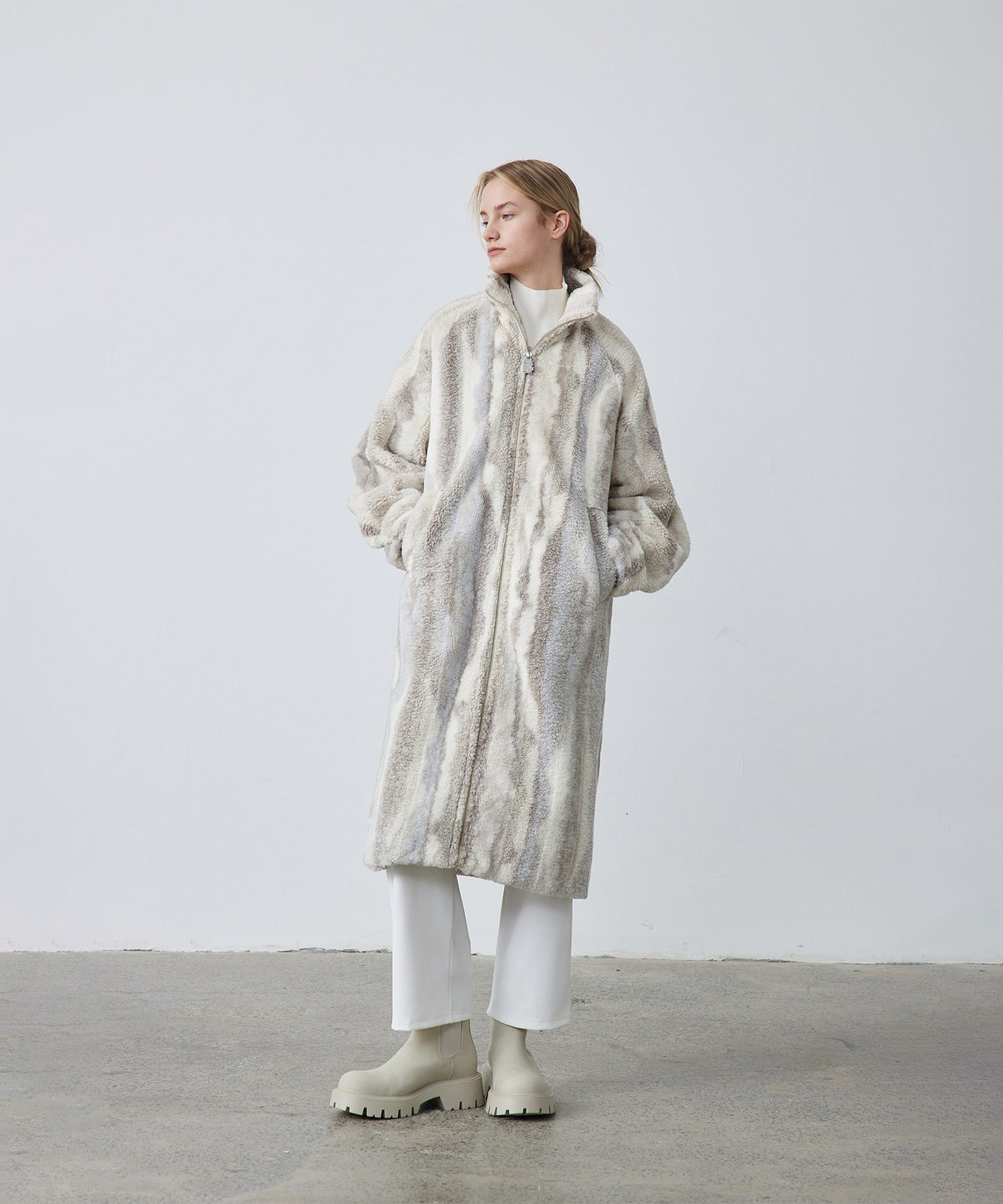Nuance Jacquard Oversized Long Coat