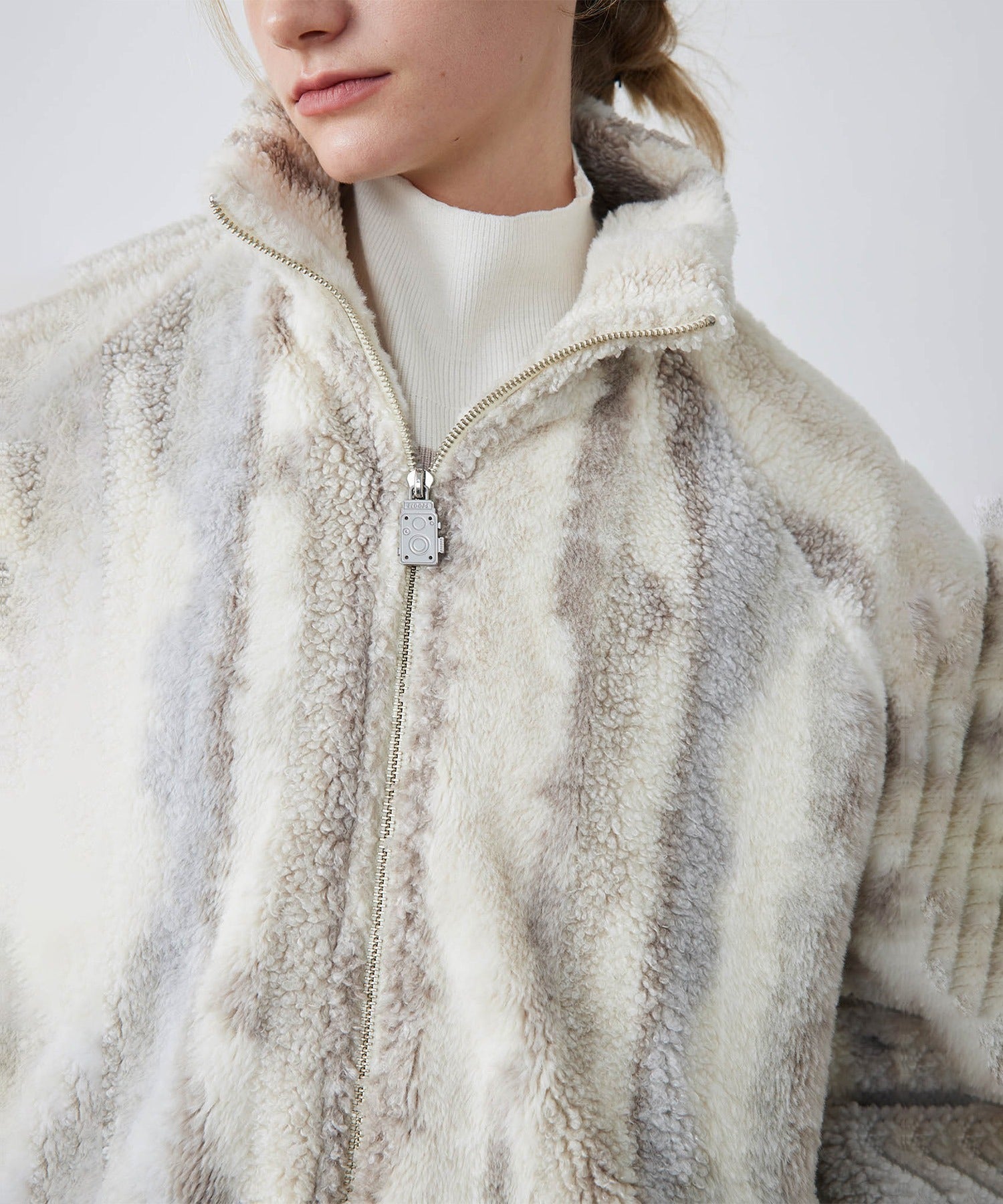 Nuance Jacquard Oversized Long Coat