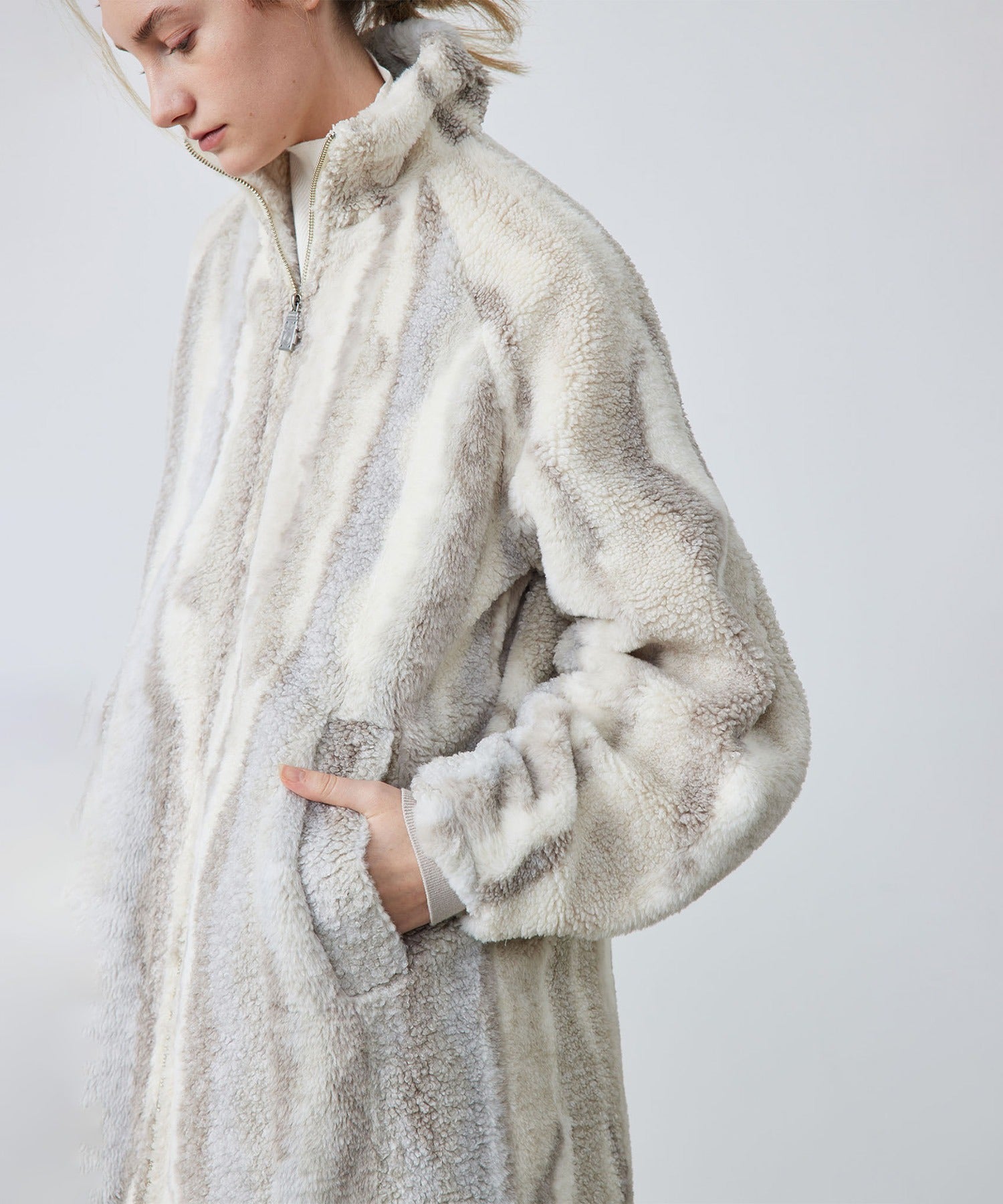 Nuance Jacquard Oversized Long Coat