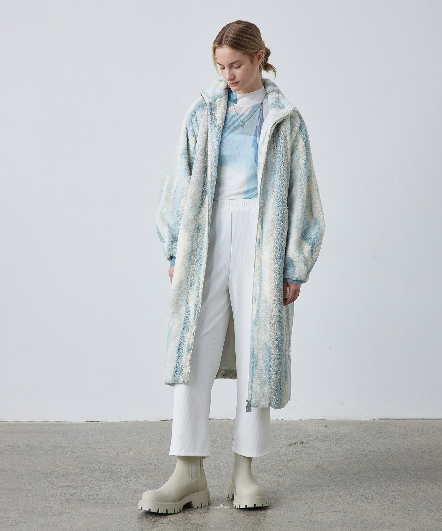 Nuance Jacquard Oversized Long Coat