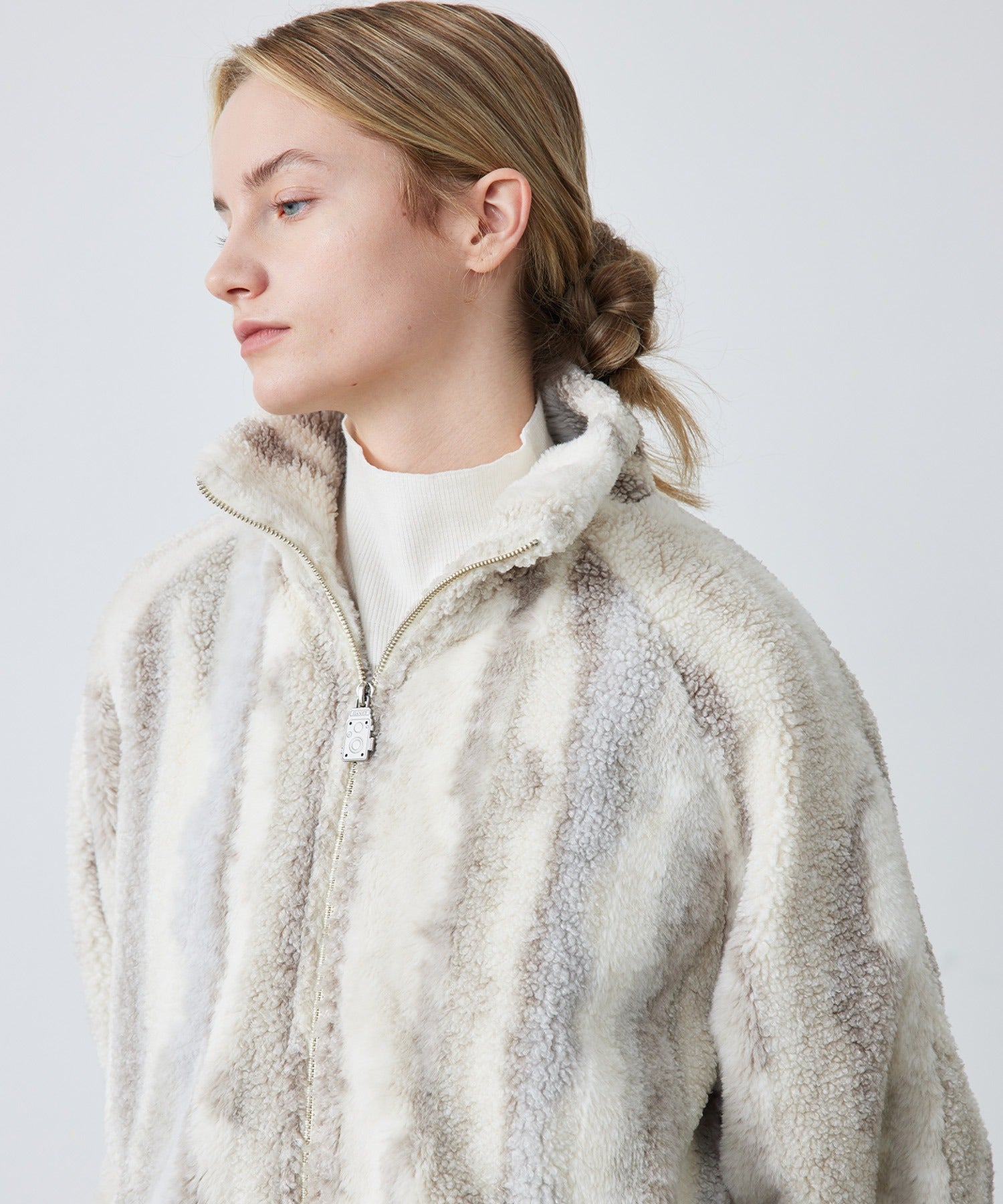 Nuance Jacquard Oversized Long Coat