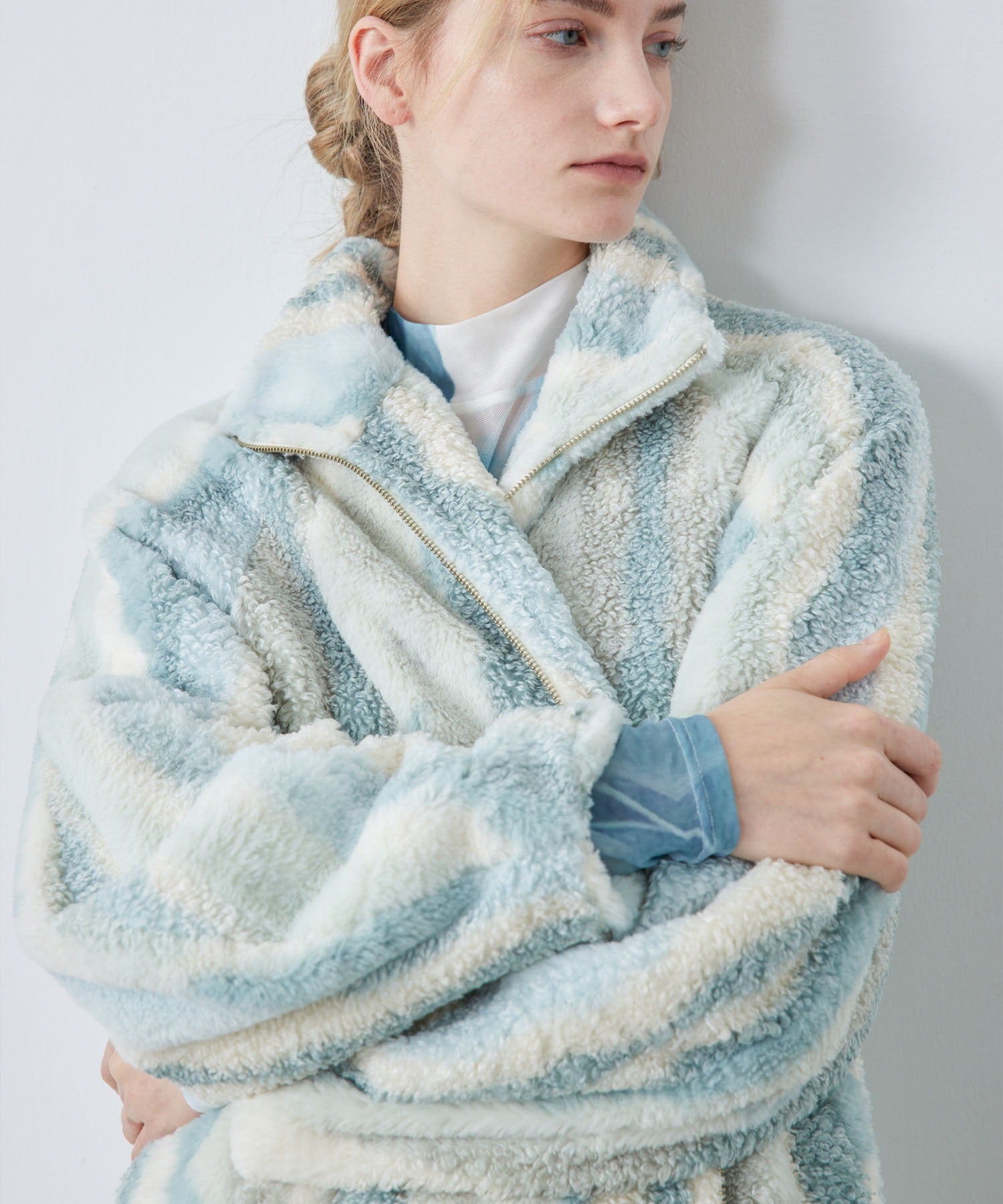 Nuance Jacquard Oversized Long Coat