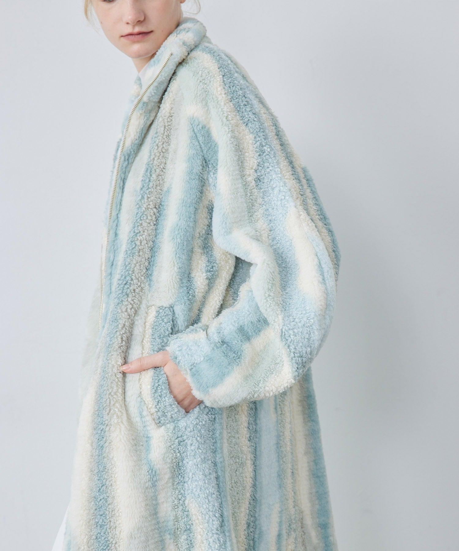 Nuance Jacquard Oversized Long Coat
