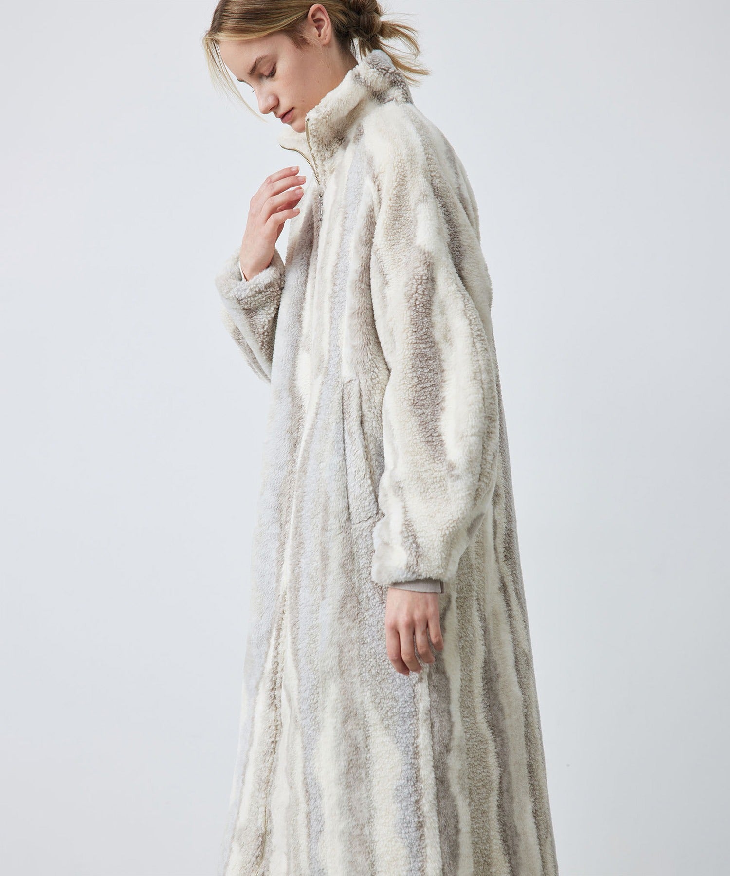 Nuance Jacquard Oversized Long Coat