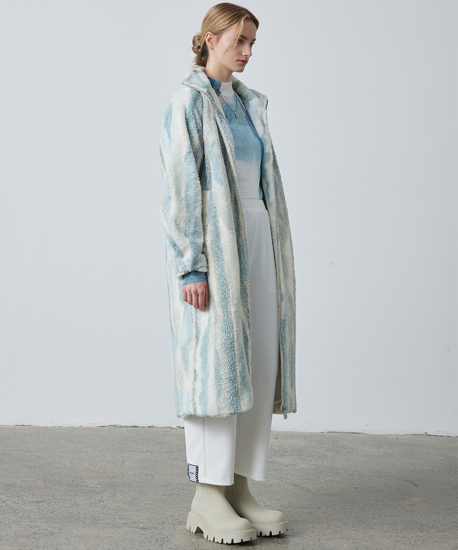 Nuance Jacquard Oversized Long Coat