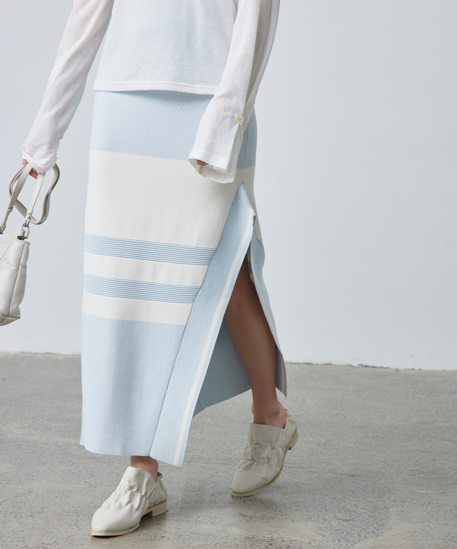 Bicolor Block Square Hem Knit Dress