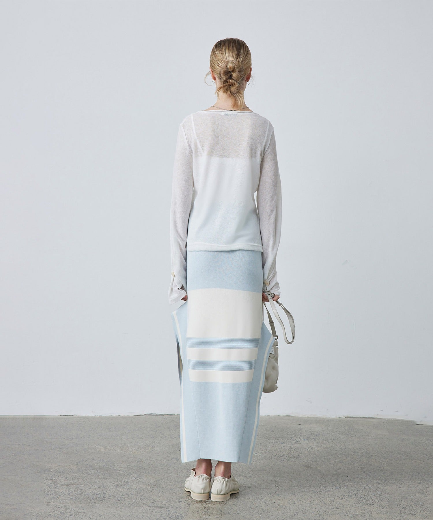 Bicolor Block Square Hem Knit Dress