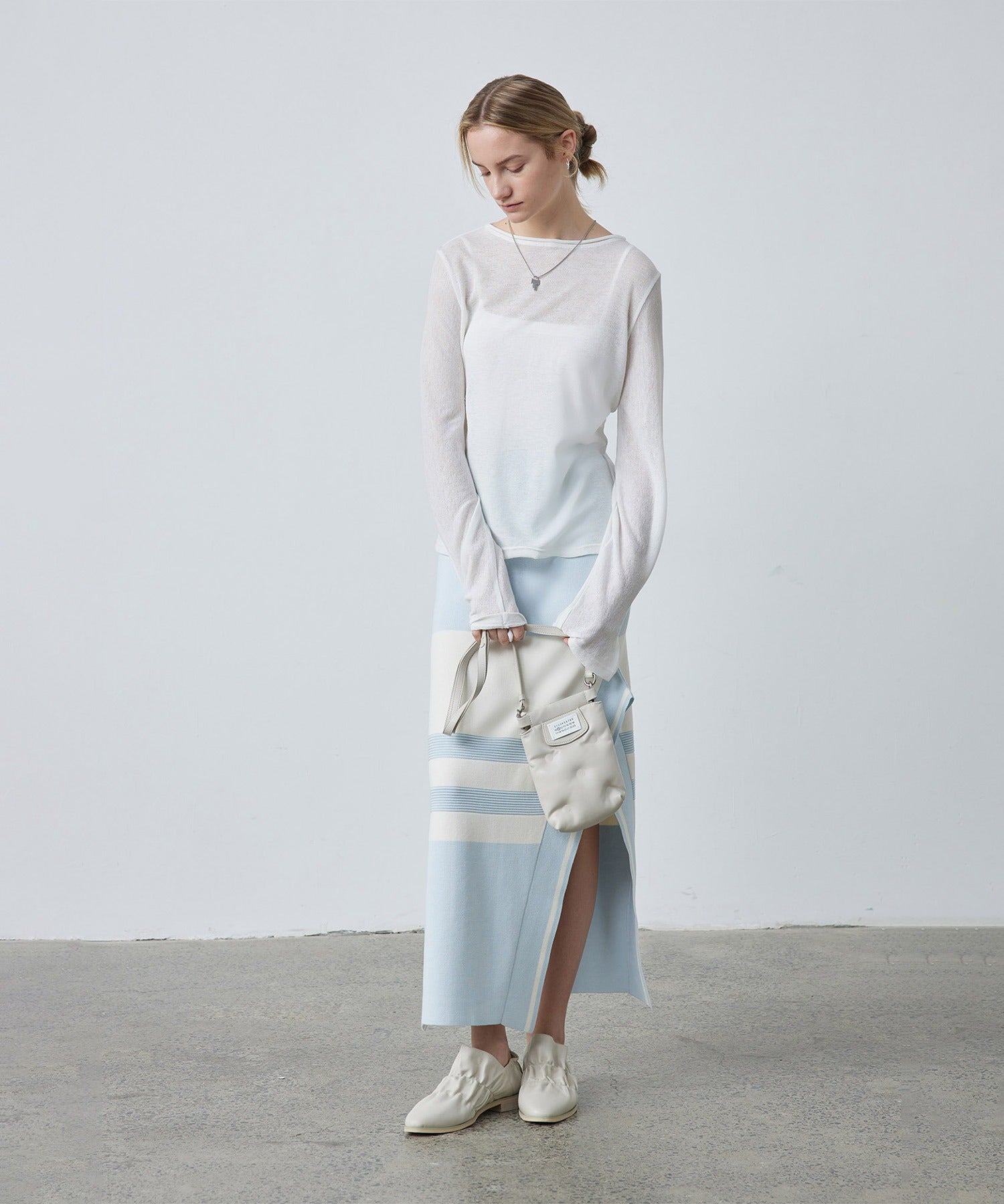 Bicolor Block Square Hem Knit Dress