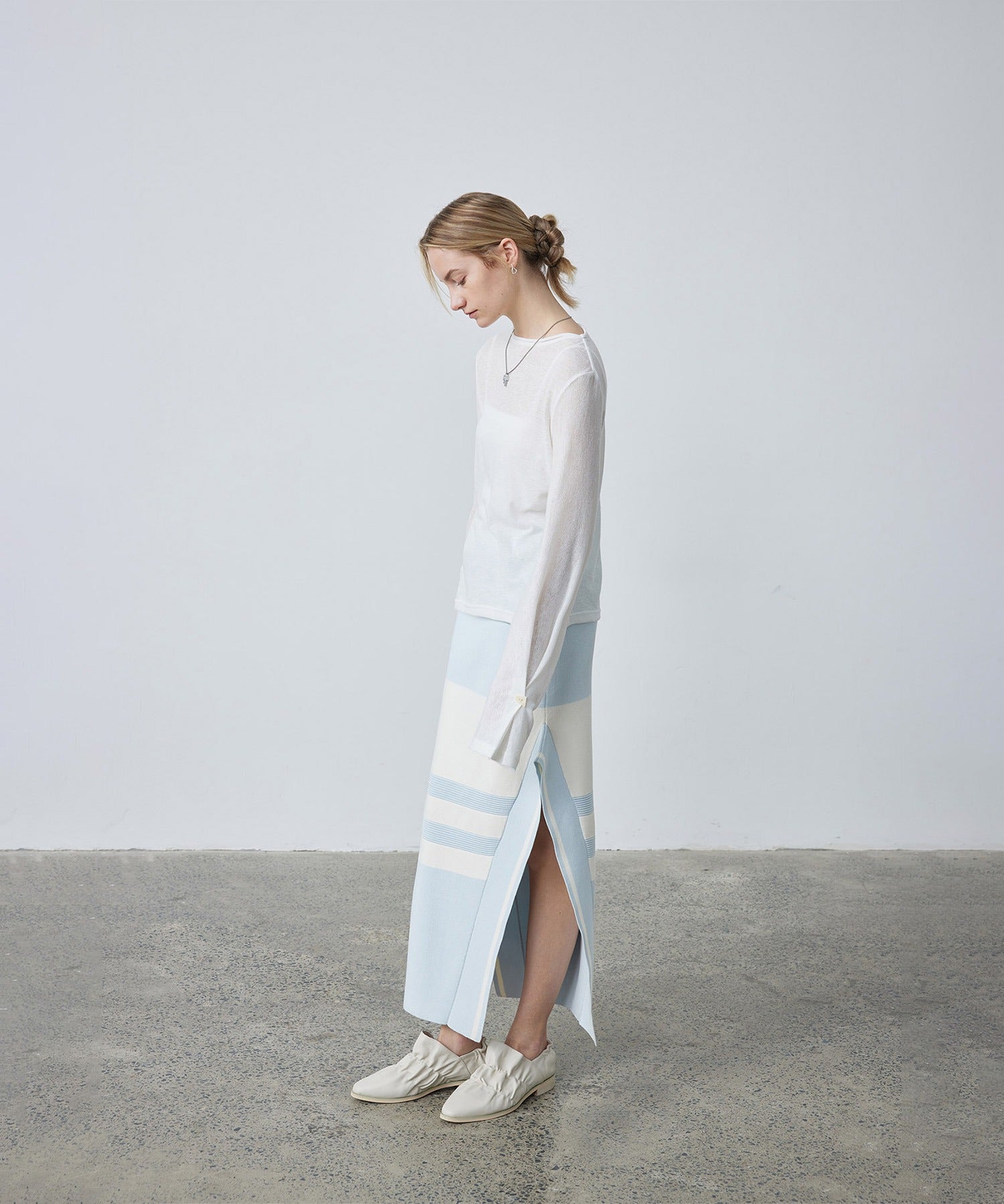 Bicolor Block Square Hem Knit Dress