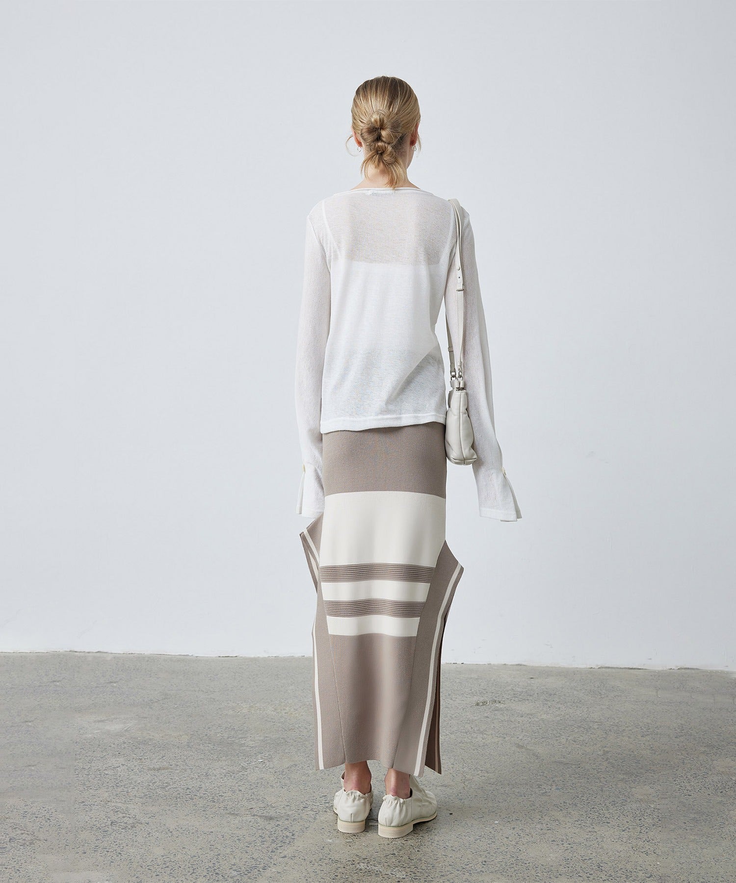 Bicolor Block Square Hem Knit Dress