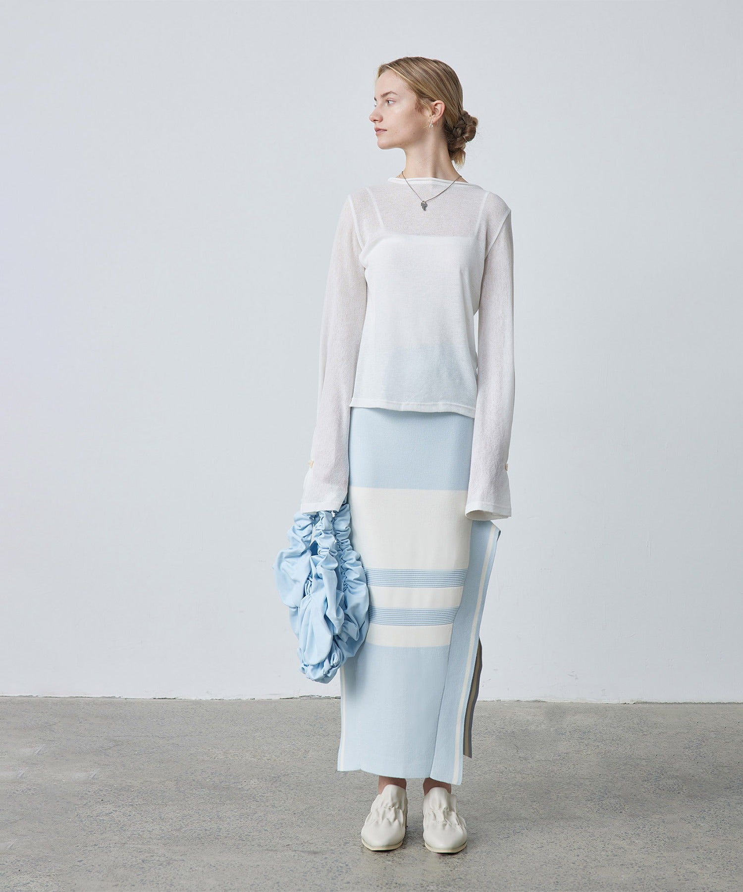 Bicolor Block Square Hem Knit Dress