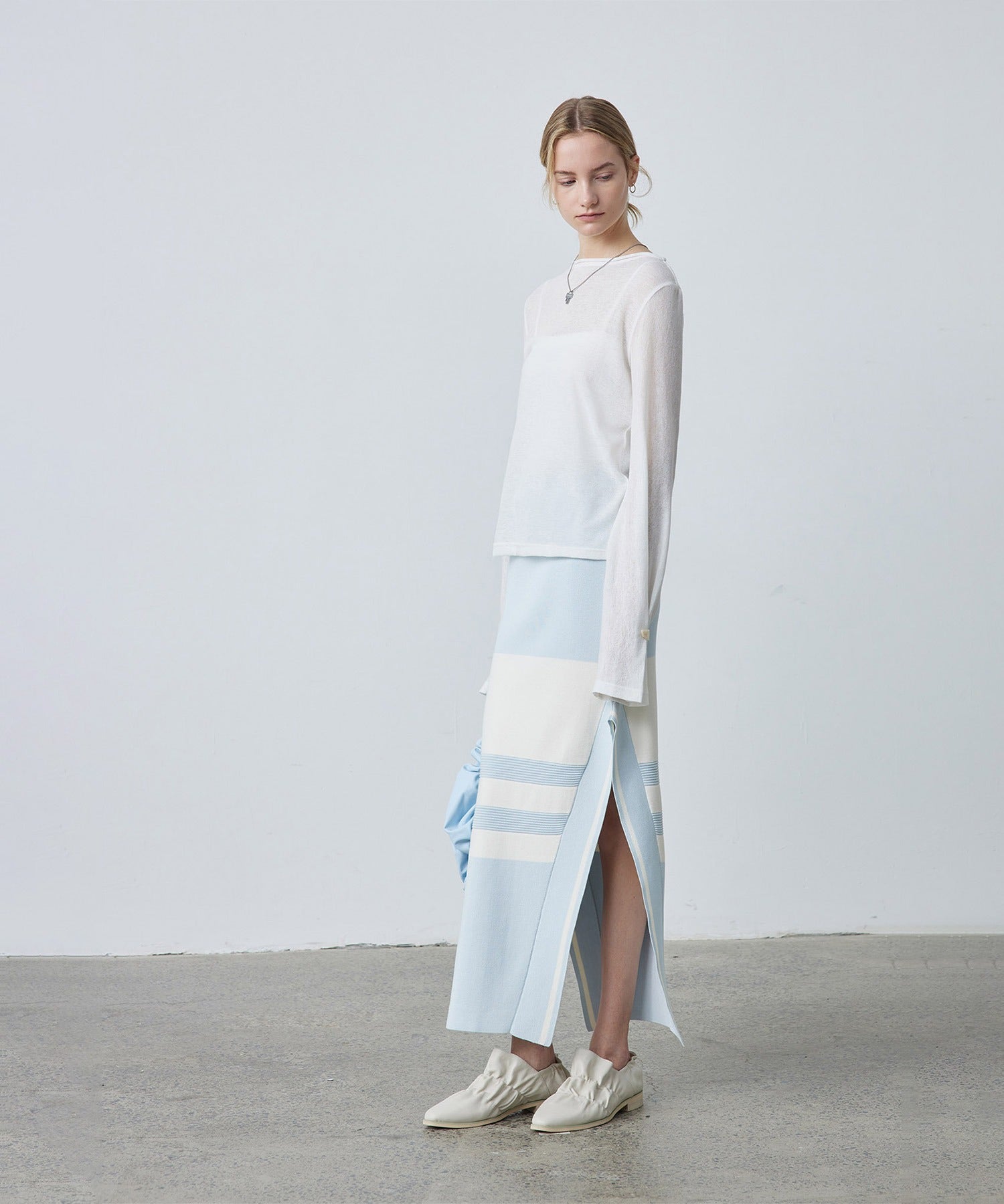 Bicolor Block Square Hem Knit Dress