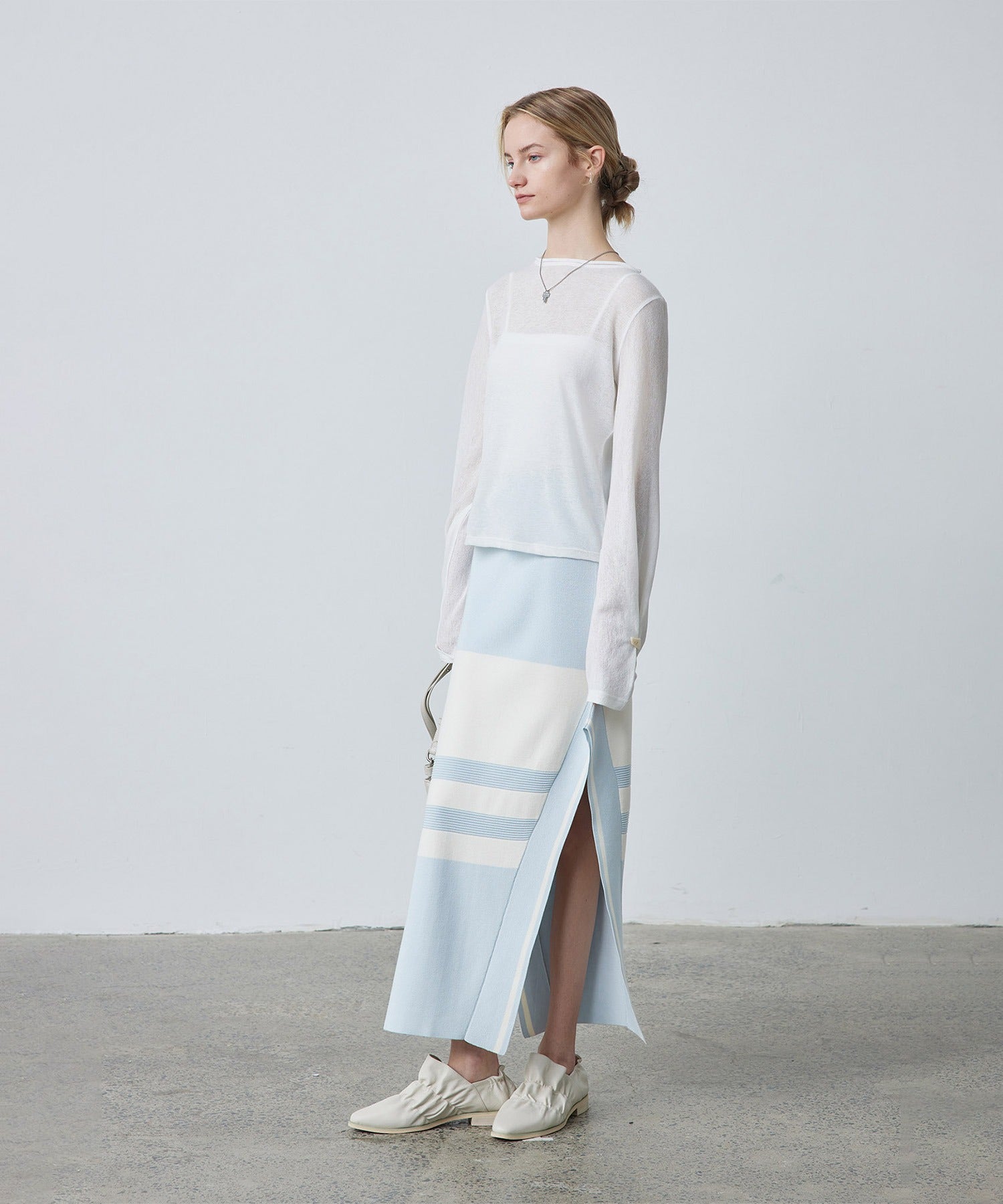 Bicolor Block Square Hem Knit Dress