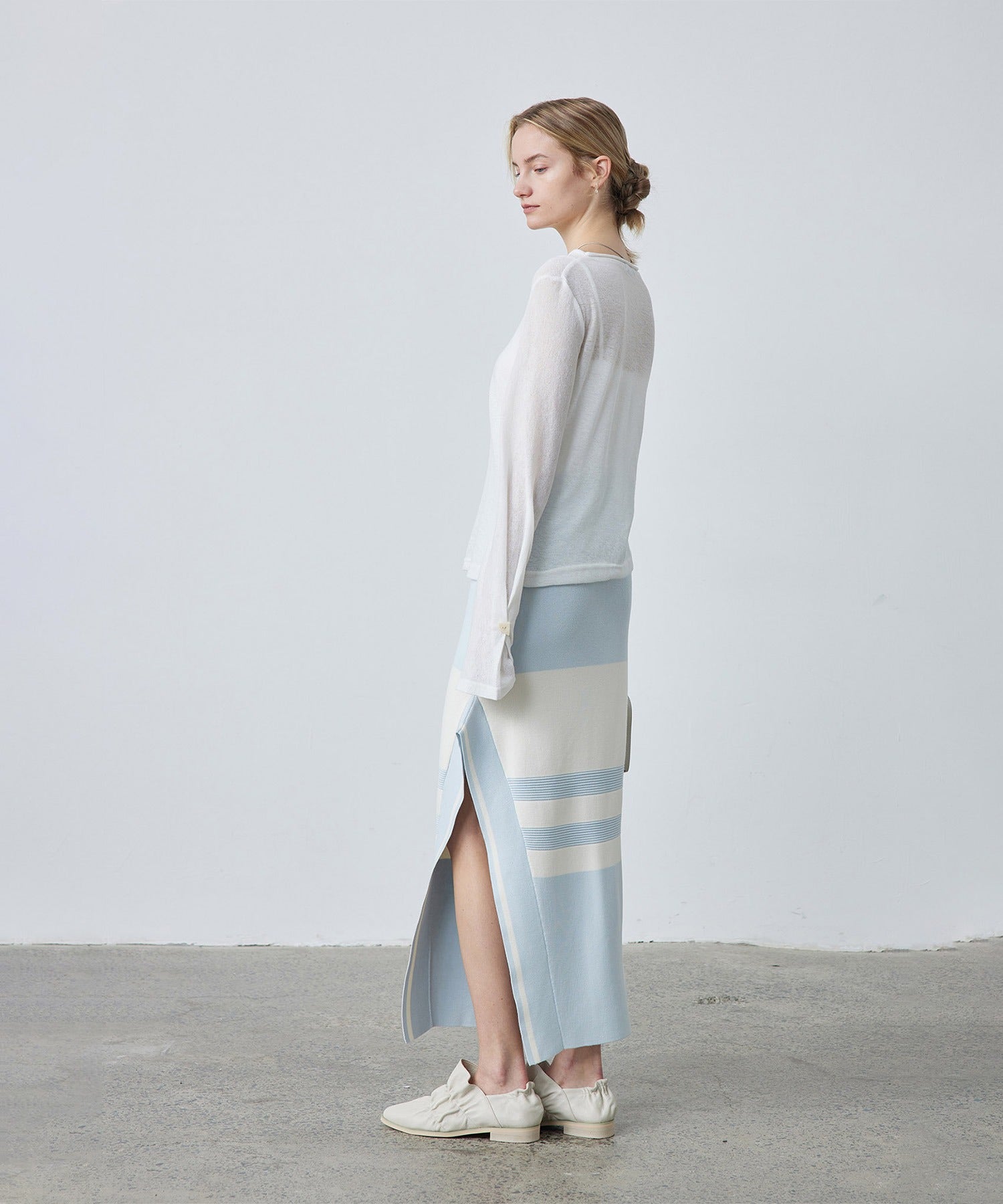 Bicolor Block Square Hem Knit Dress