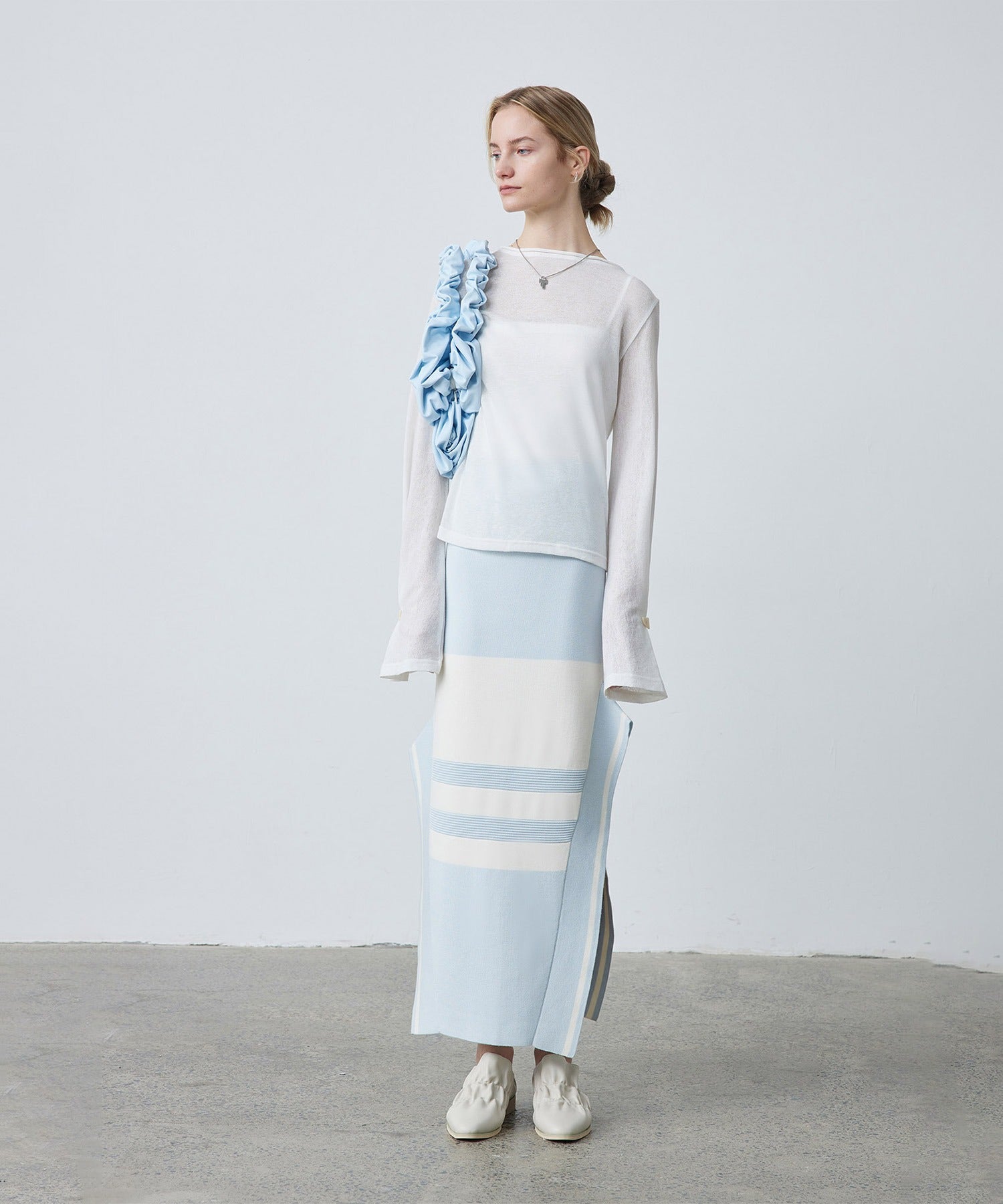 Bicolor Block Square Hem Knit Dress