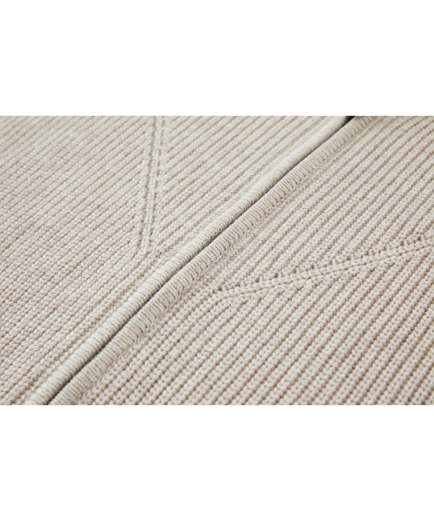 Contrast Panel Wool Zip Cardigan with Dual-Way Collar