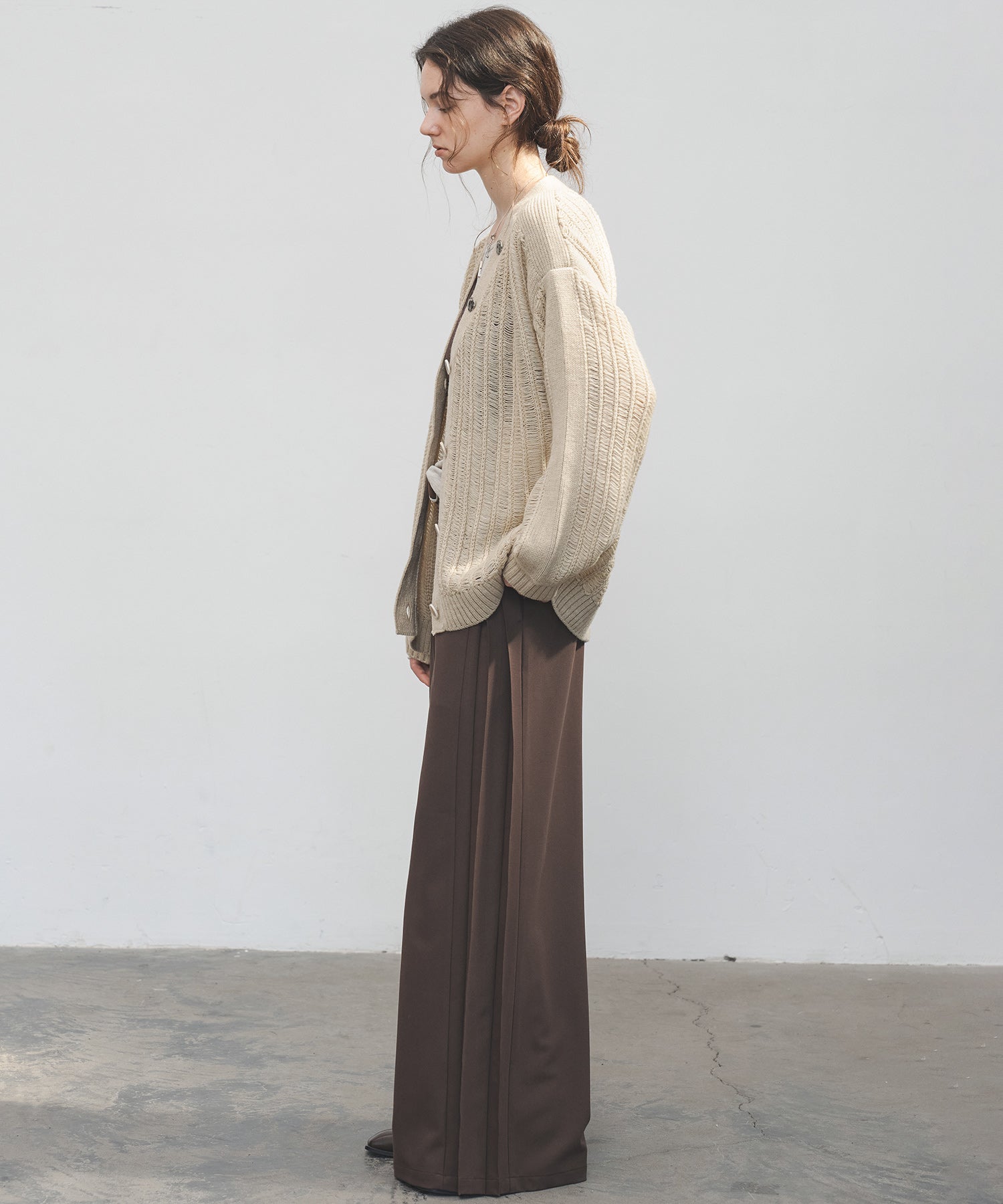 3D Textured Knit Loose Fit Cardigan
