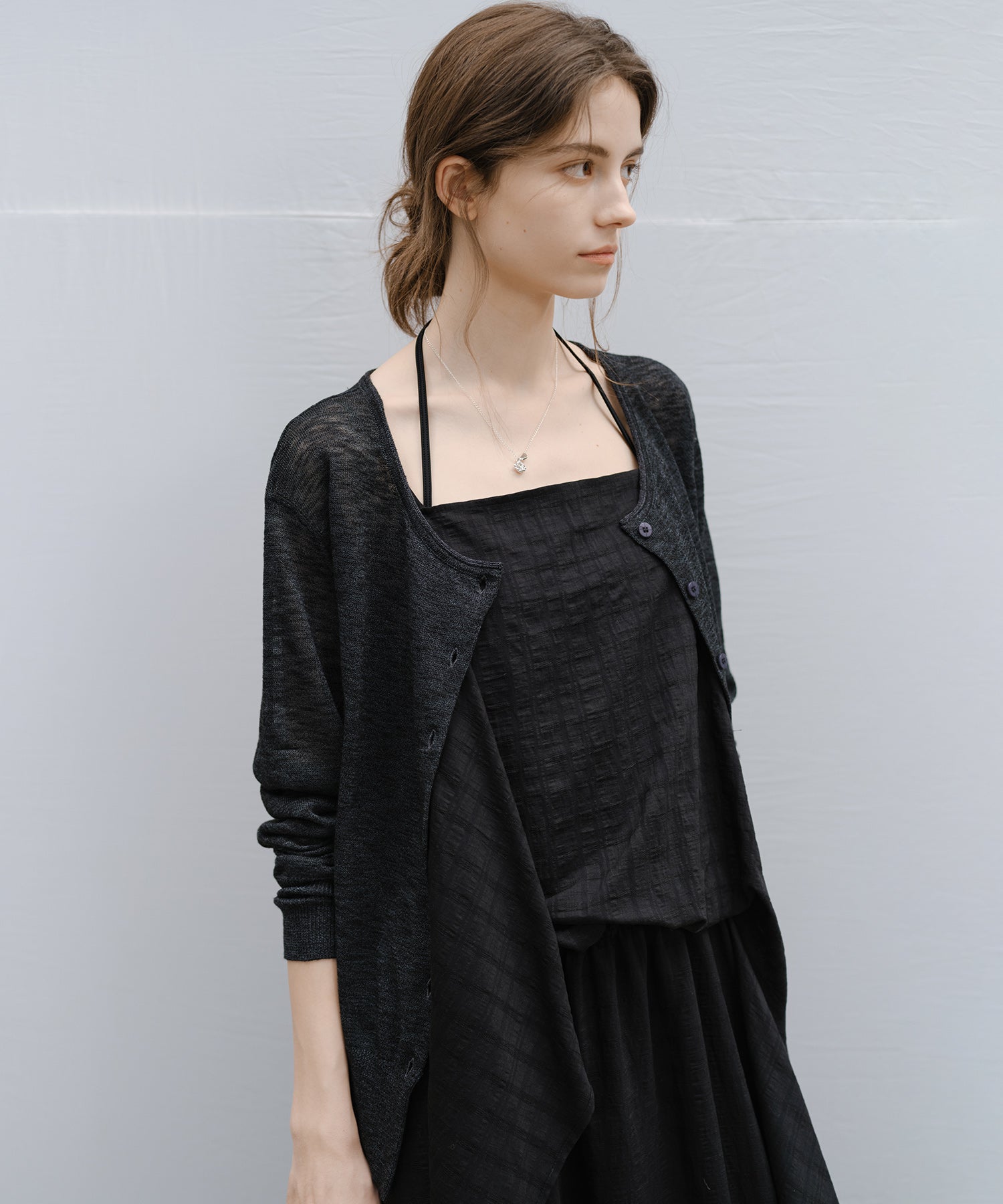 Textured Crepe Slip Dress