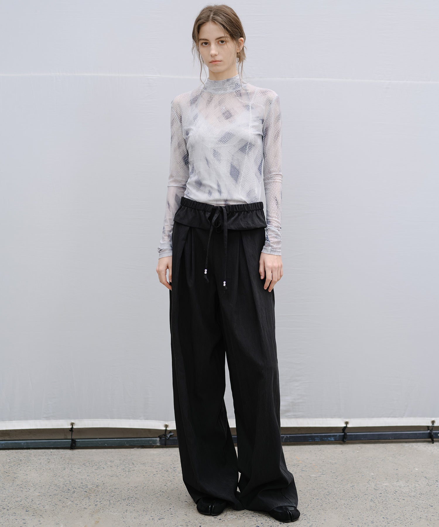 "Shipping from late February to early March" Curved Wide-Leg Drawstring Pants