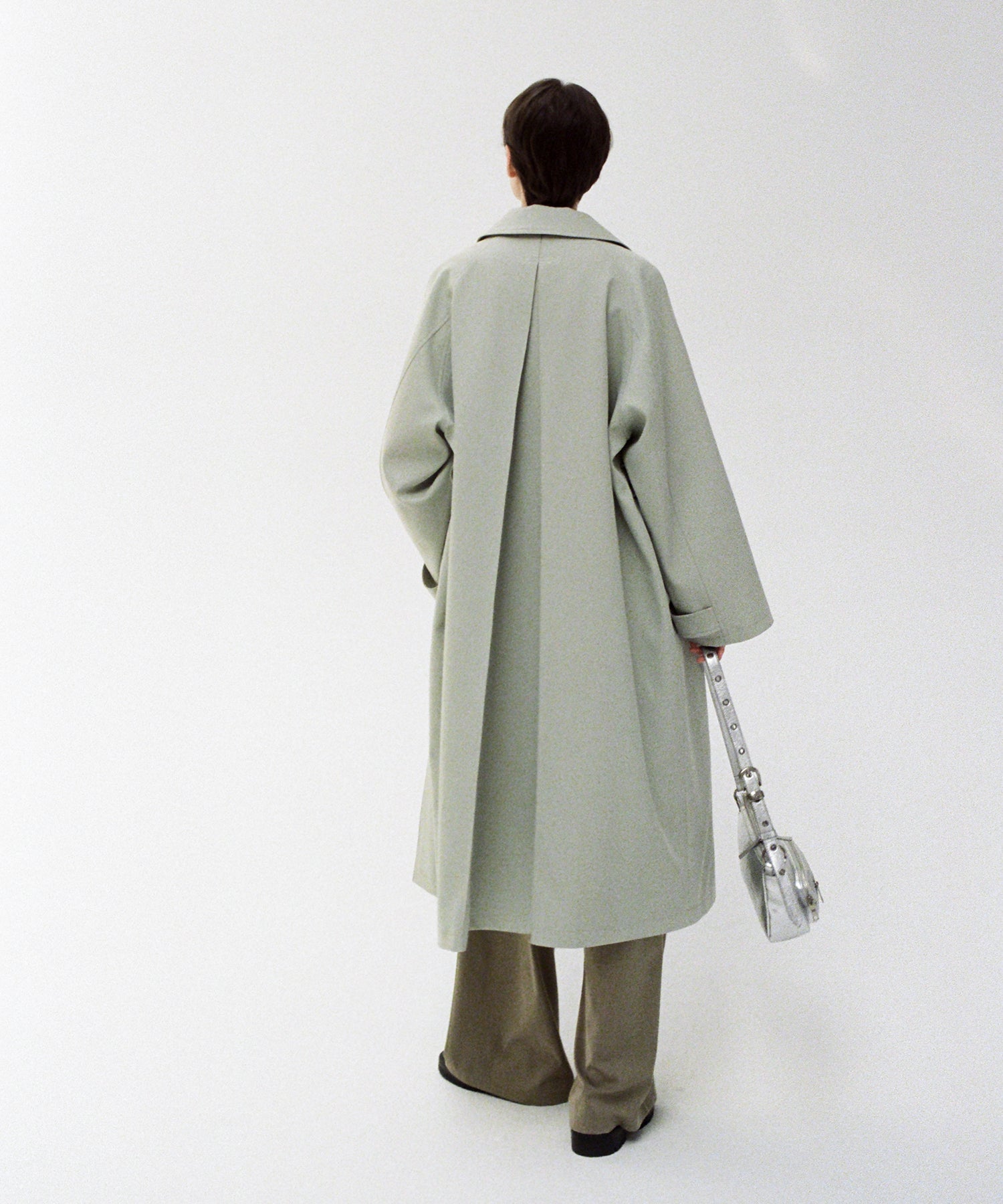 Oversized Raglan Sleeve Long Coat with Belt
