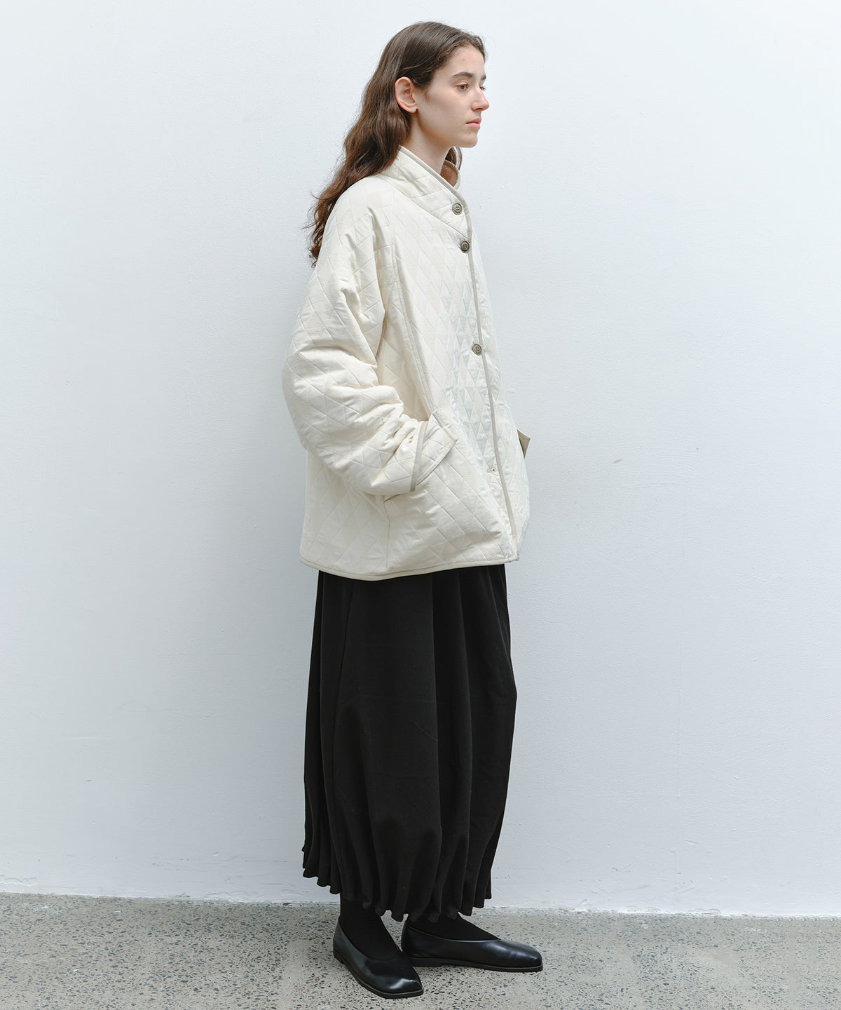 「10月下旬出荷予定」Wool-Like Balloon Flare Skirt