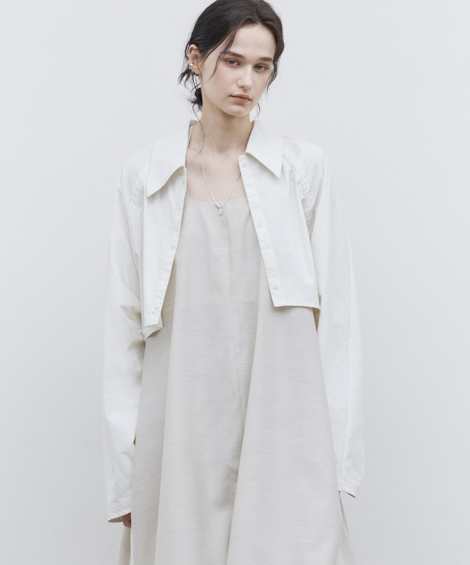 UPF50+ Cropped UV Shirt Jacket with Back Drawstring